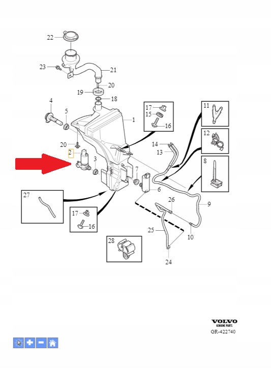 насос омывателя volvo S90 oe 31378751