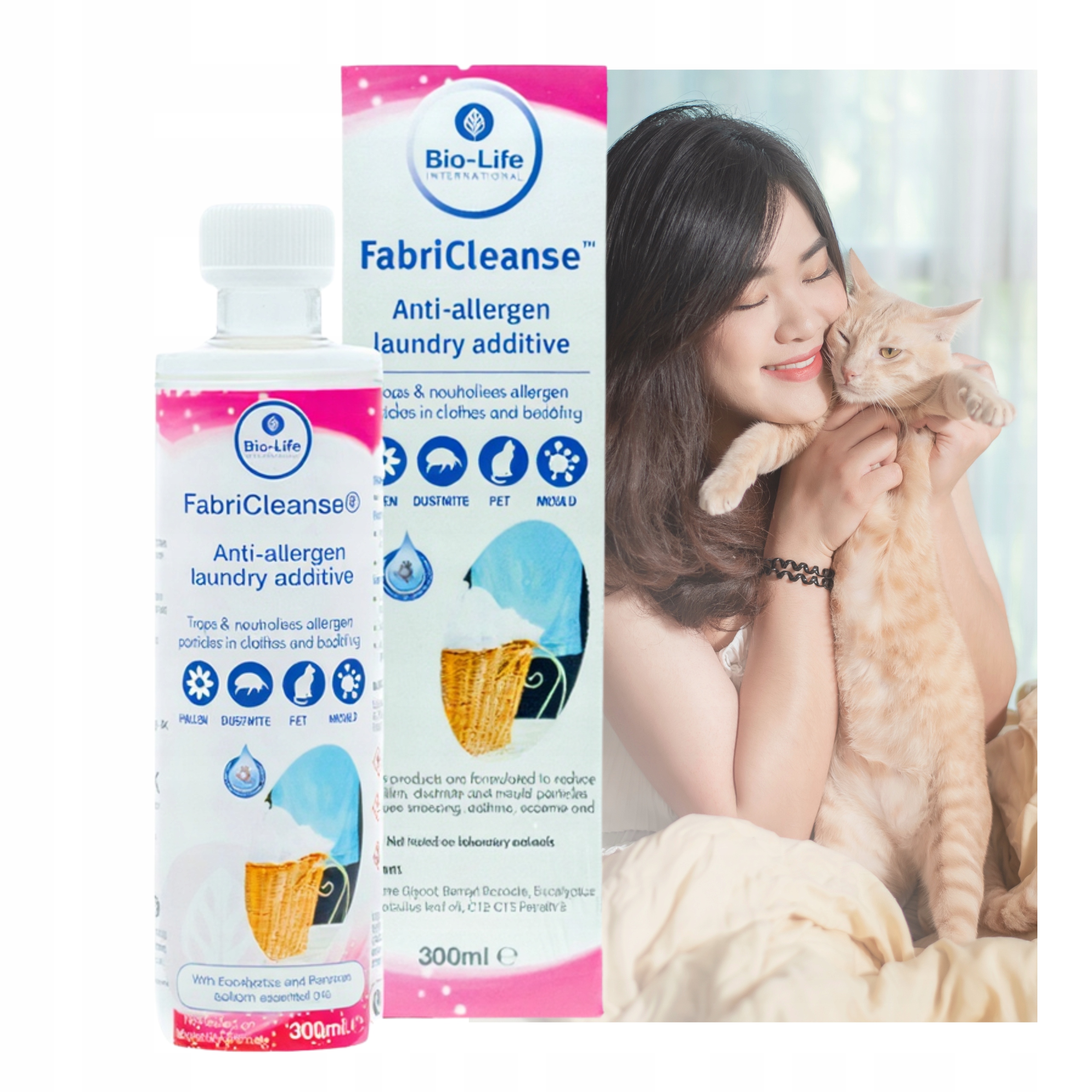 Levně Hypoalergenní prostředek na praní odstraňuje Alergeny ze zvířecích Chlupů 300 ml