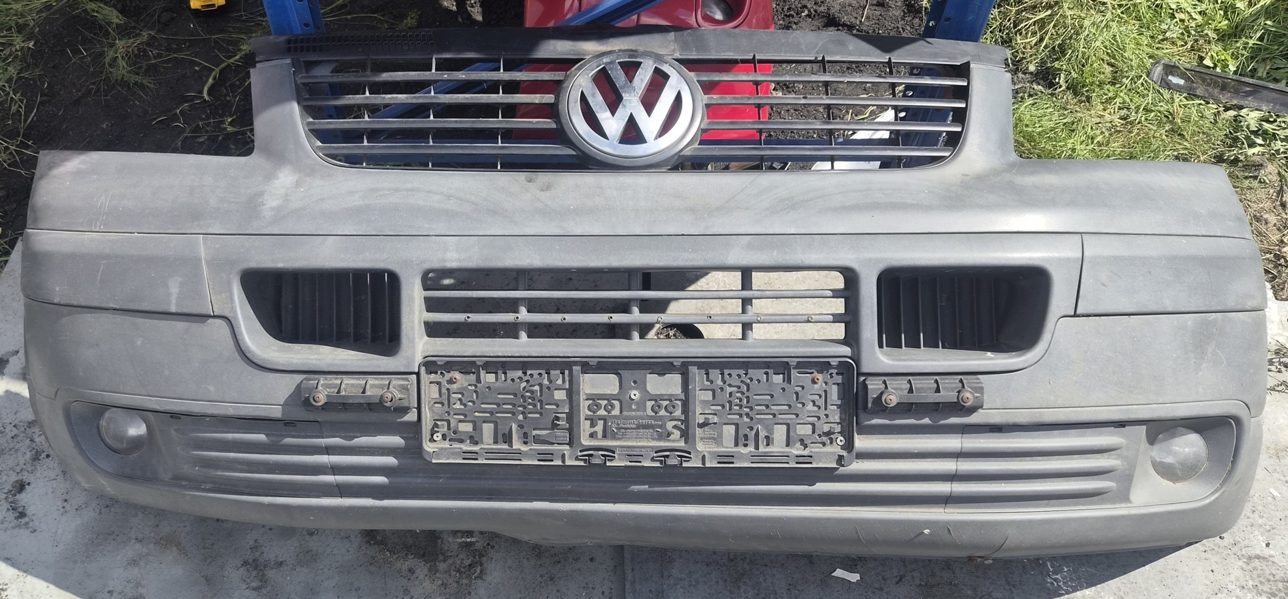 VW T5 front bumper front Transporter black/grey struktura