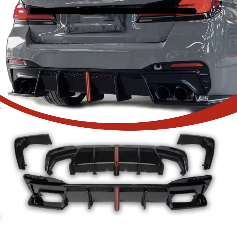 Bmw G30 G31 Zadní Difuzér Nárazníku Led Světlo M-paket Černý Lesk