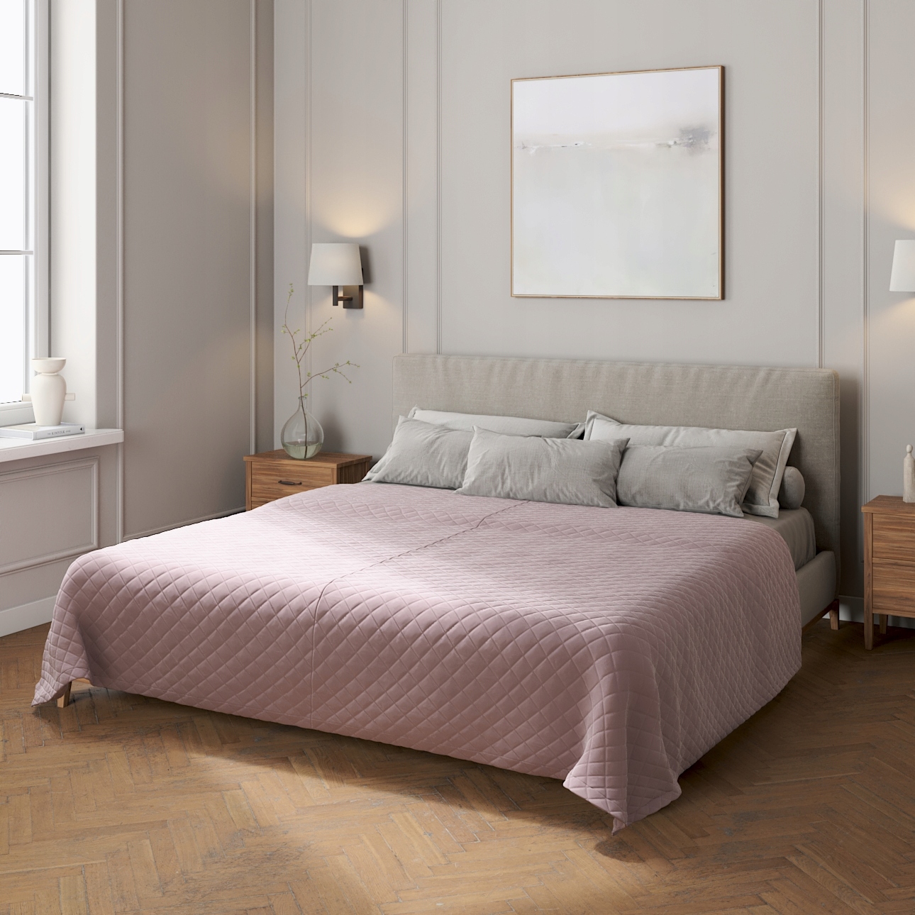 Dekoria Prošívaný přehoz v odstínech růžové barvy