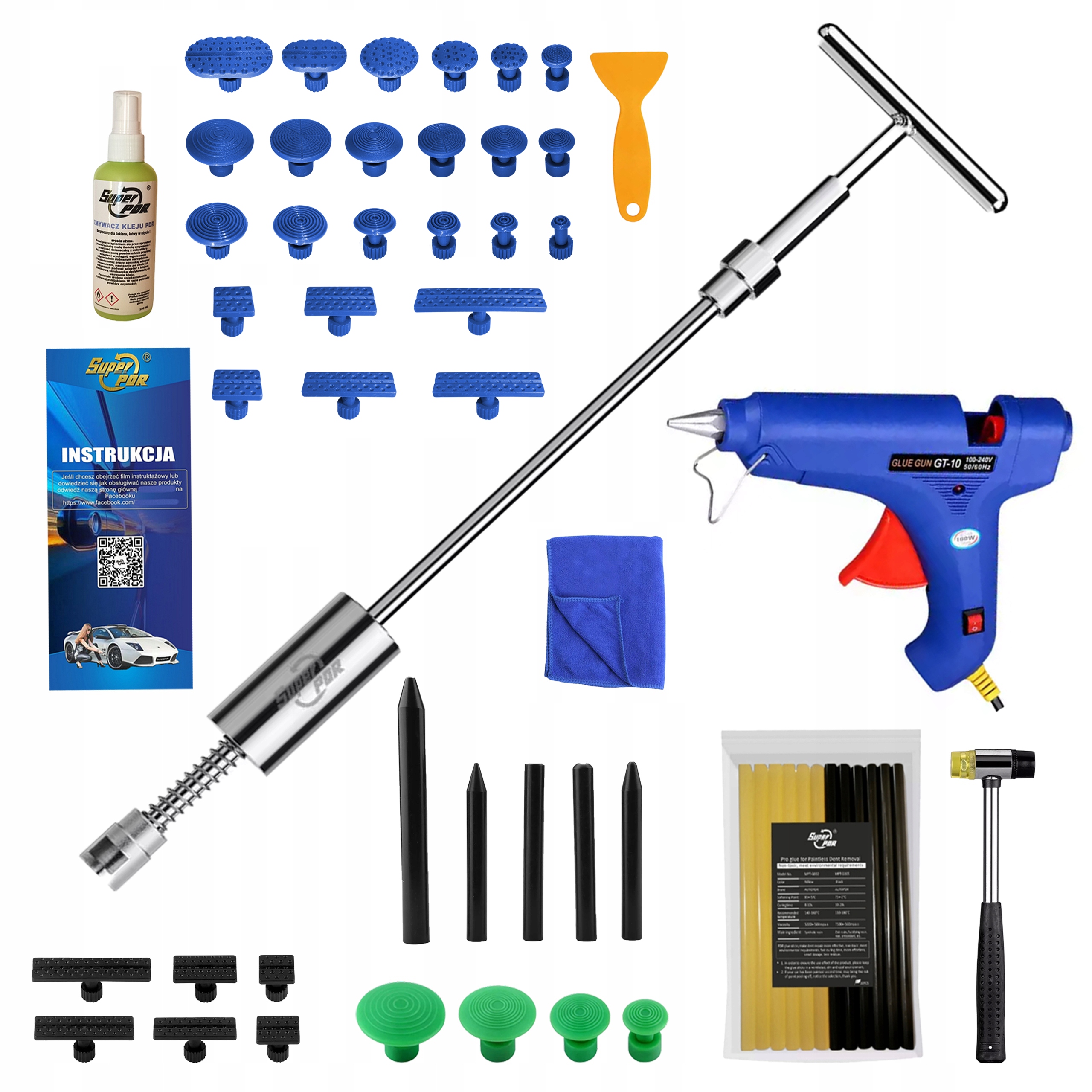 Po gradobici Sada pdr Nástroje pdr Sada pro odstraňování promáčklin