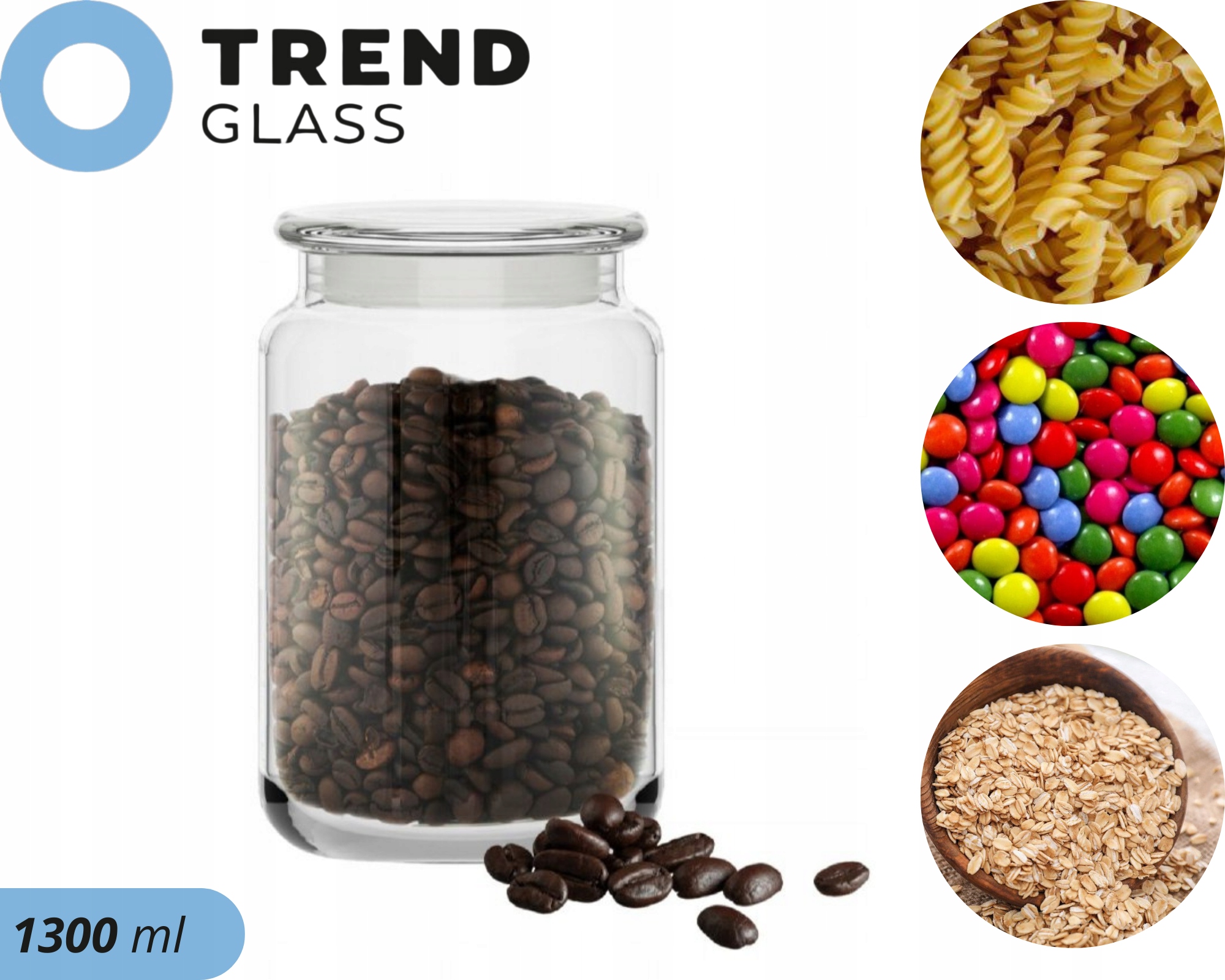 POJEMNIK Kuchenny SZKLANY SŁOIK NA PRODUKTY SYPKIE