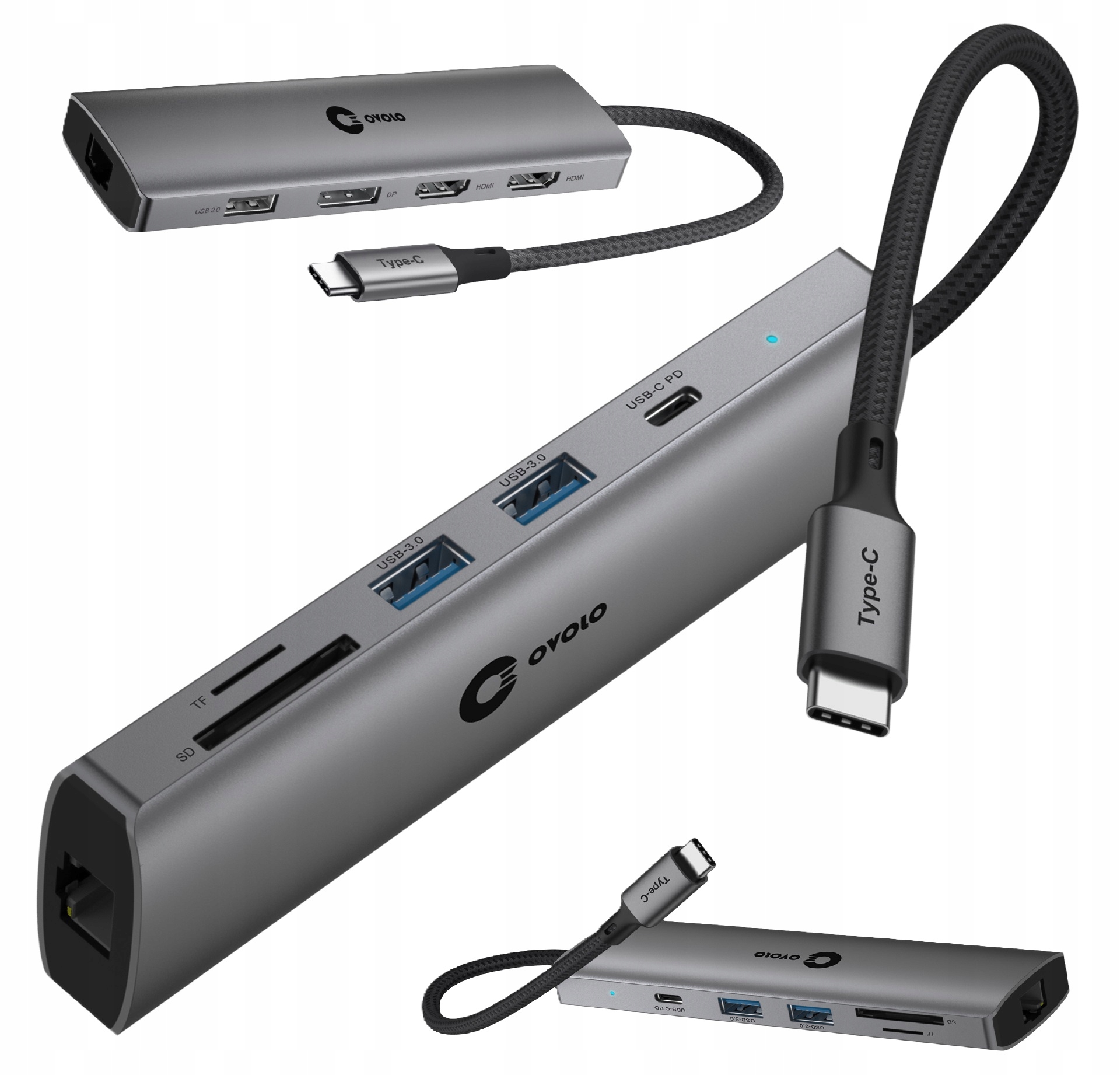 Usb-c Hub pro notebook Dynabook se dvěma monitory, 2x Hdmi, 4K DisplayPort, Lan