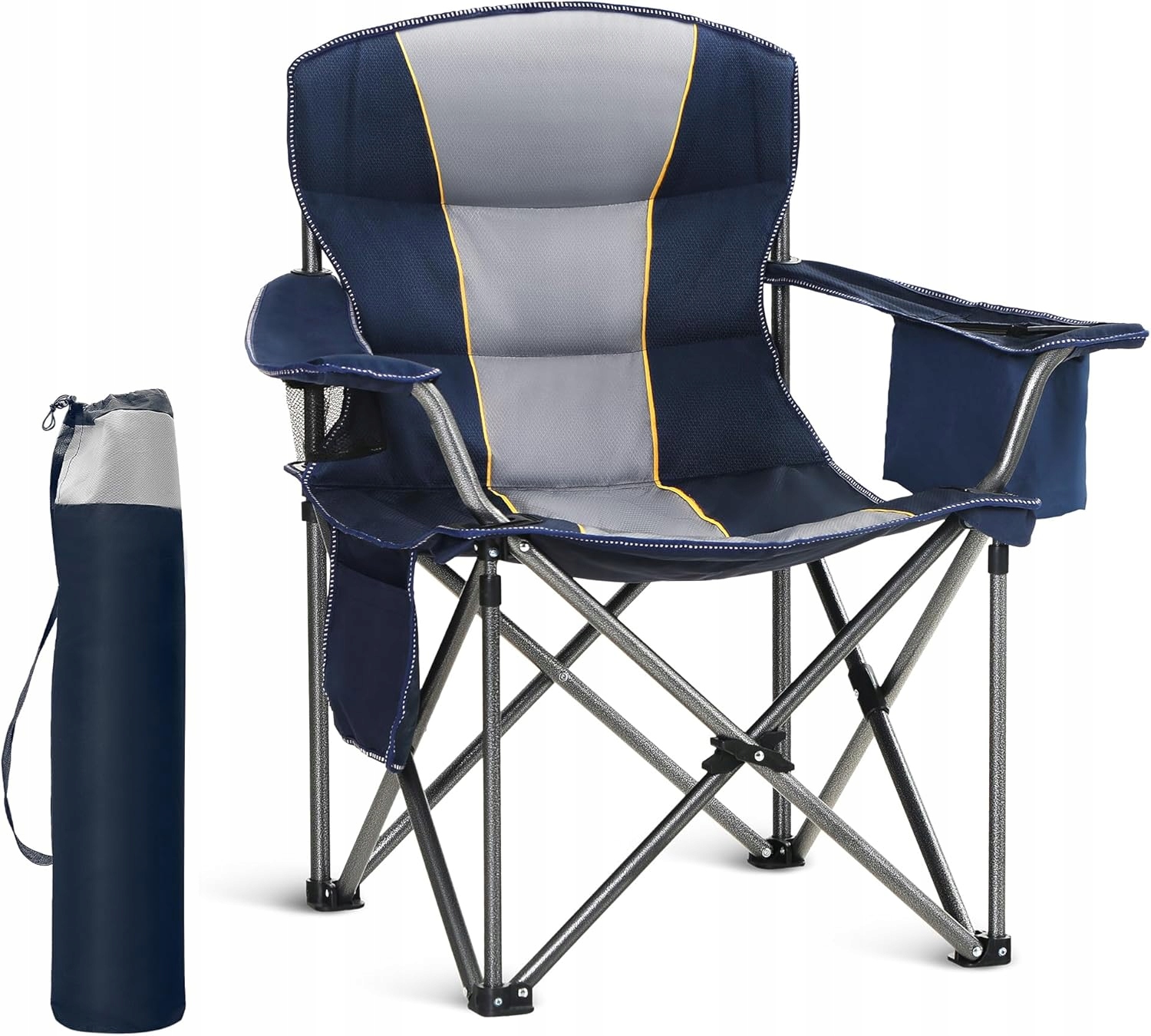 Krzesło Turystyczne Kempingowe Składane Fotel Na Ryby Max 200KG Pokrowiec