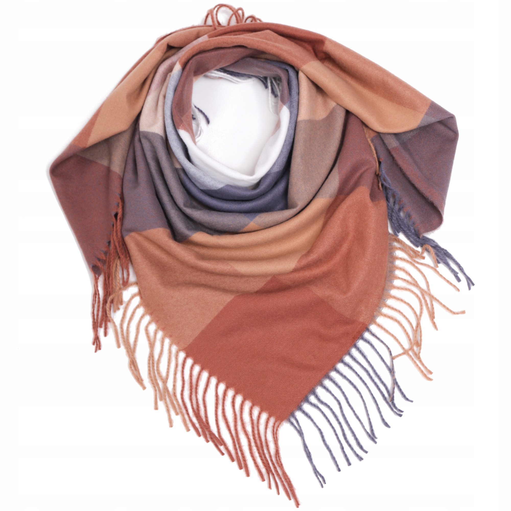 Chusta damska kaszmirowa w kratę #8