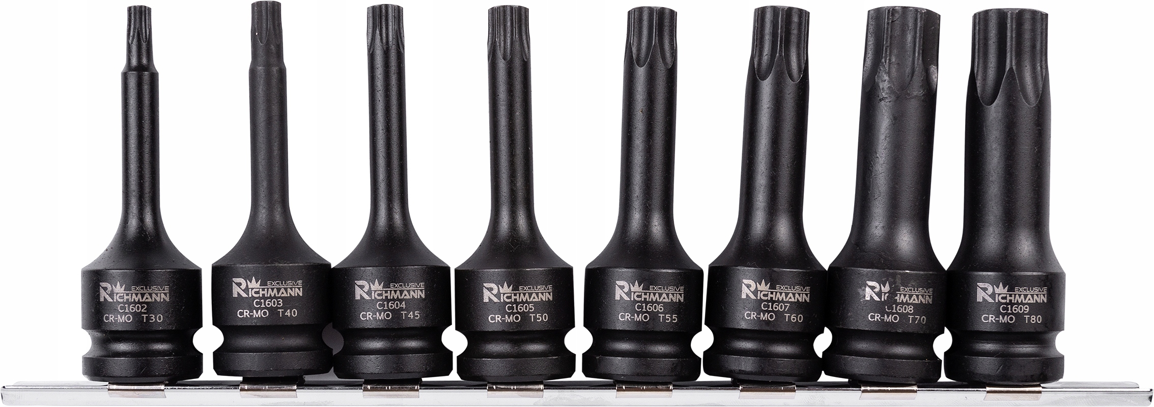 KLUCZE UDAROWE TORX NASADKI T30-T80 RICHMANN C6950 Waga produktu z opakowaniem jednostkowym 0.814 kg