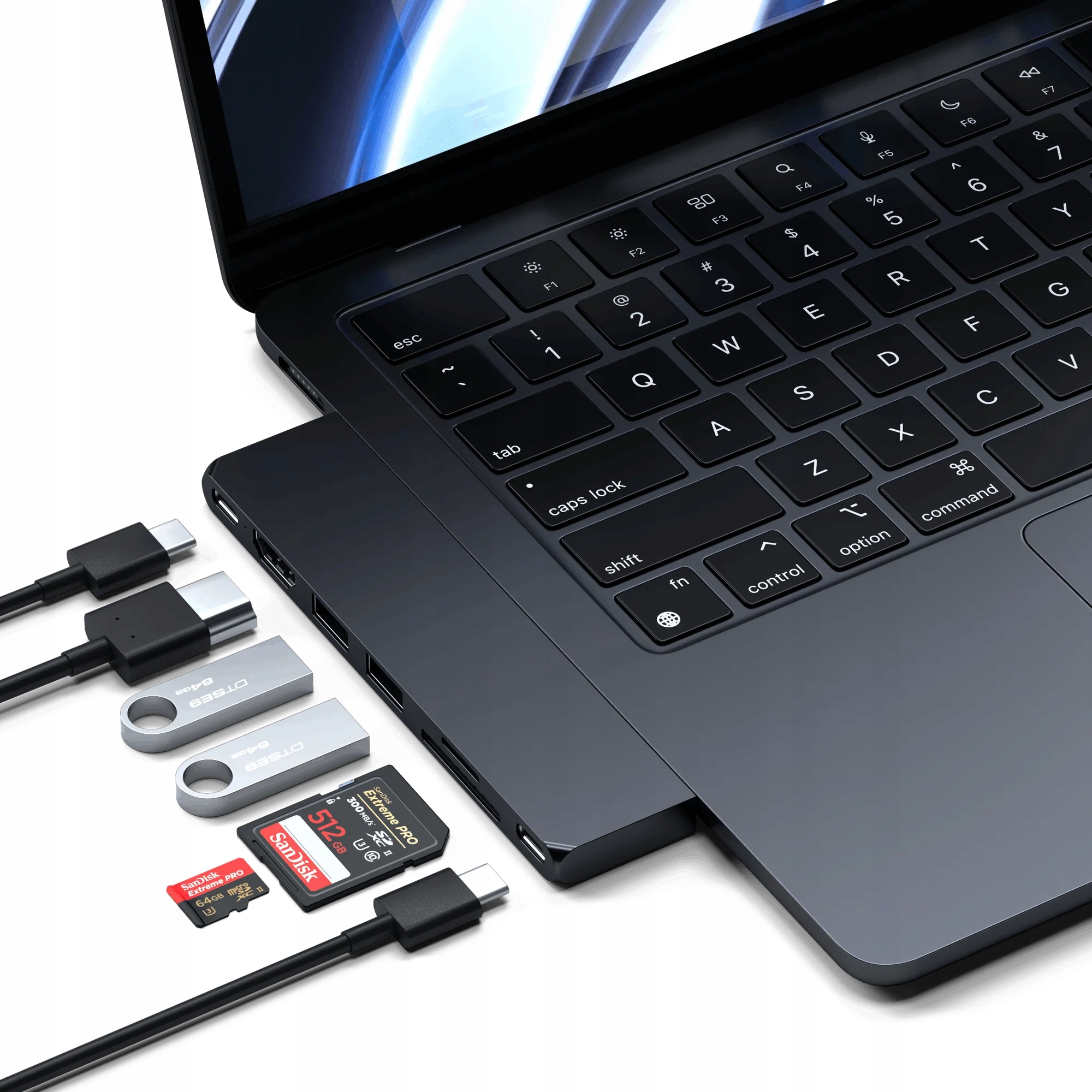 Satechi Pro Hub Slim hliníkový s Usb-c na MacBook Usb 4 Hdmi 2x Usb-c A Sd