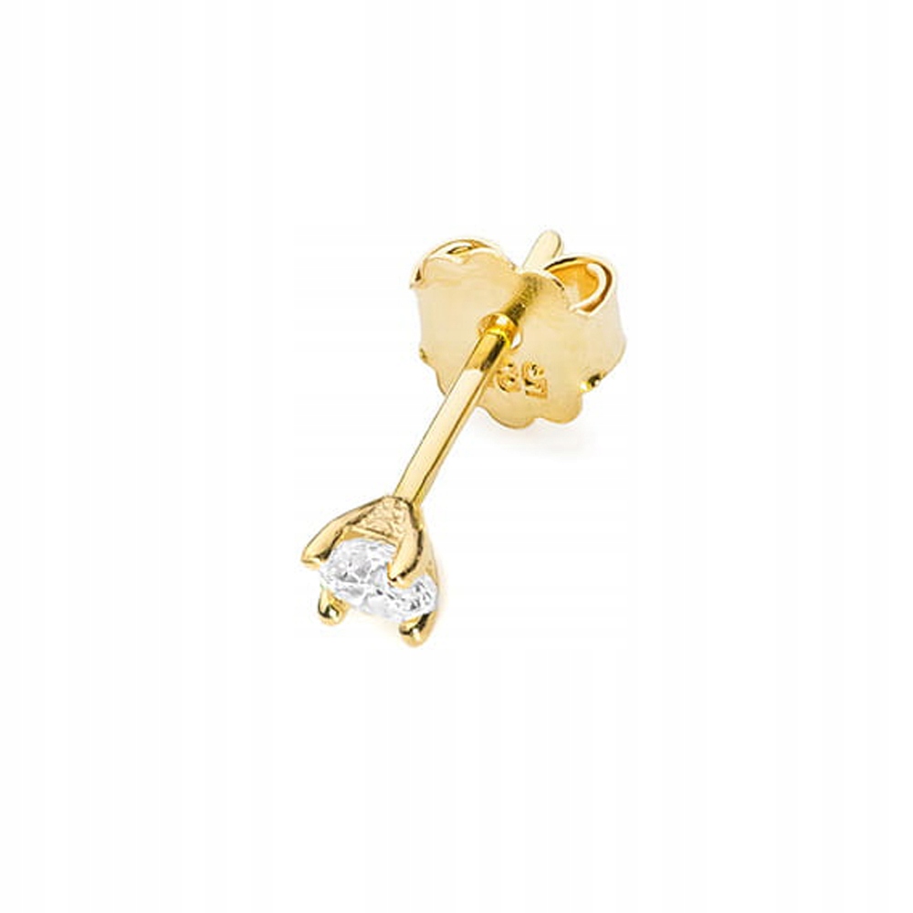 Zlaté náušnice s diamantem diamant briliant zlato 585 1 kus 0,04 ct