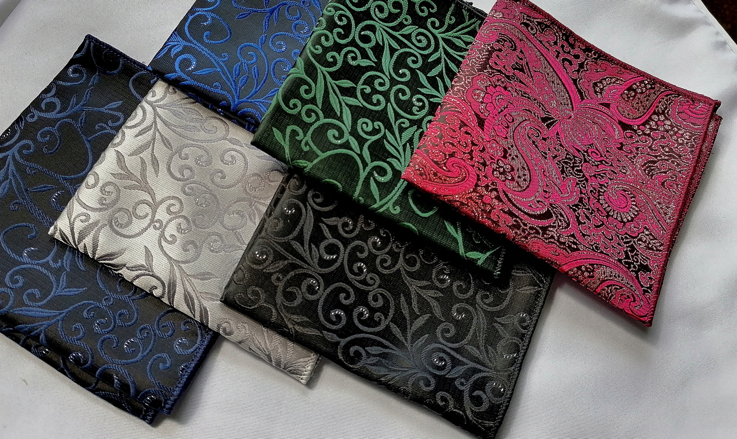 Poszetka Butonierka żakardowa zieleń wys24h