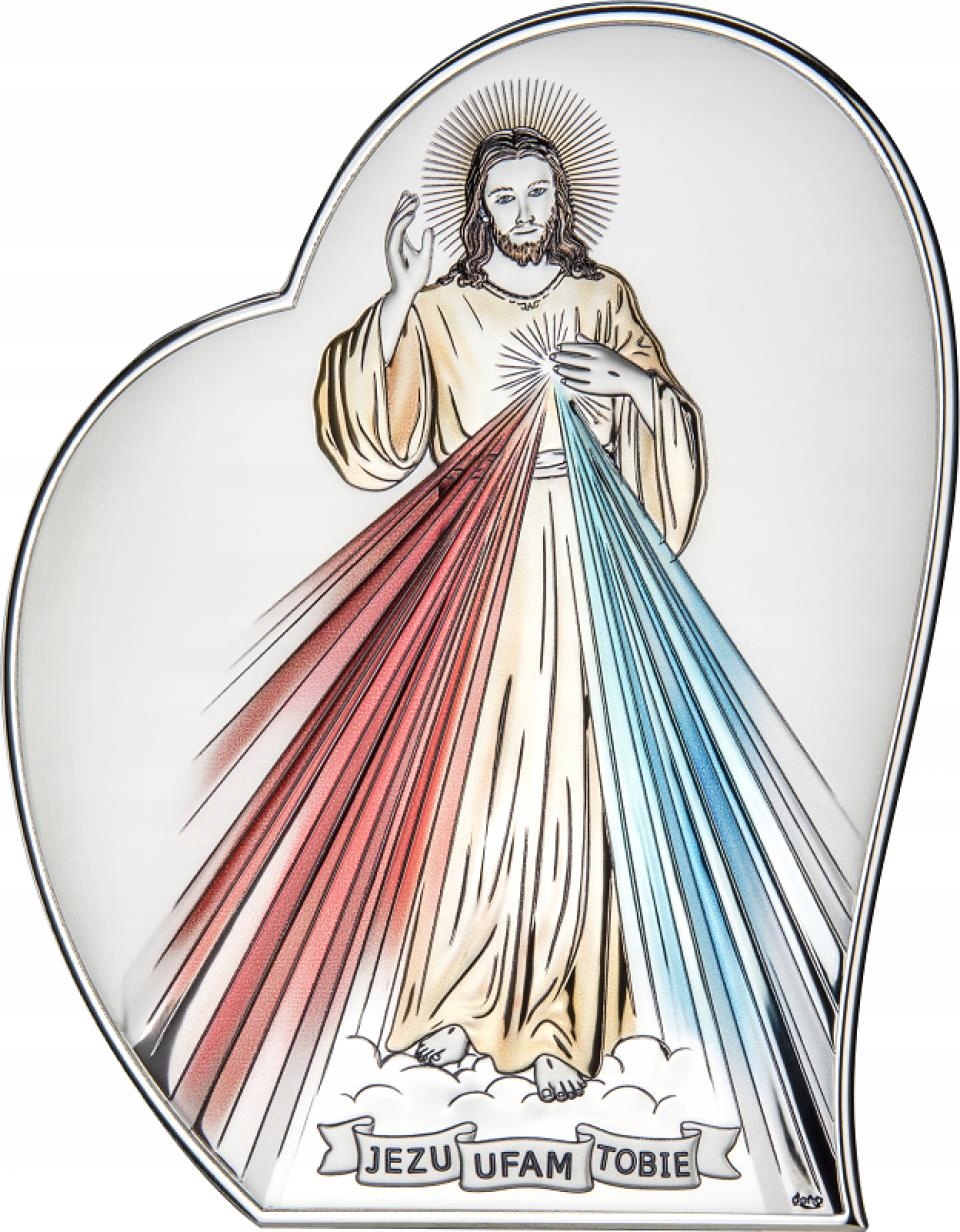 Strieborný obraz Milosrdný Ježiš DS67/3C Gravírovanie Zadarmo!