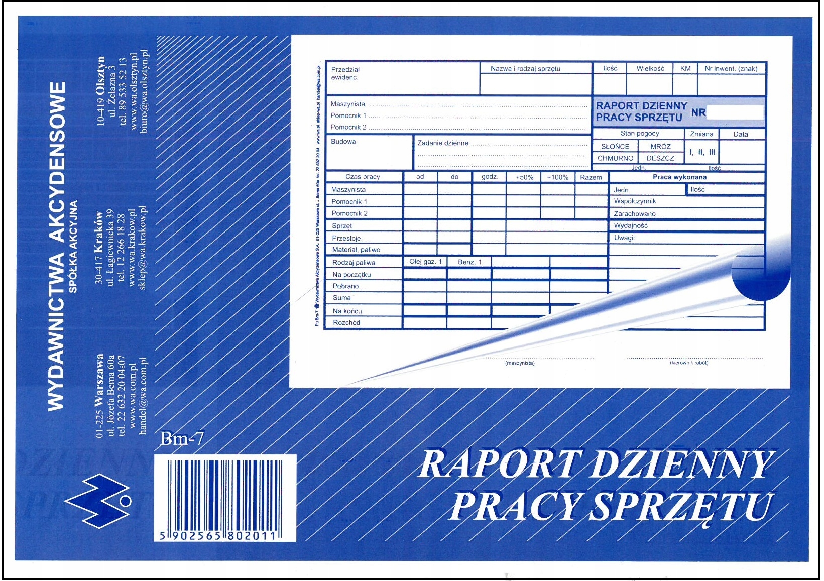 

Raport Dzienny Pracy Sprzętu