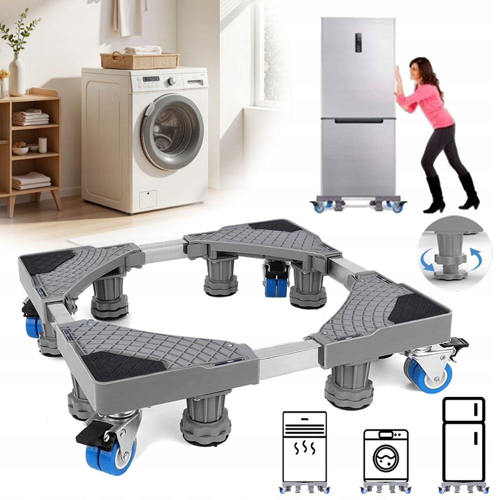 Uniwersalna Podstawa Ruchoma Pod Pralkę Regulowana 42-66 CM Do Pralki