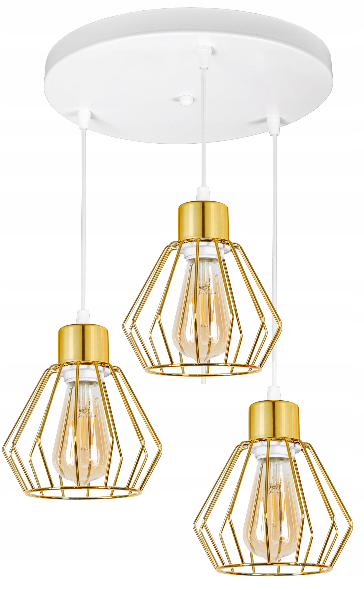 

Lampa Wisząca Sufitowa Żyrandol Złota Brylant Led