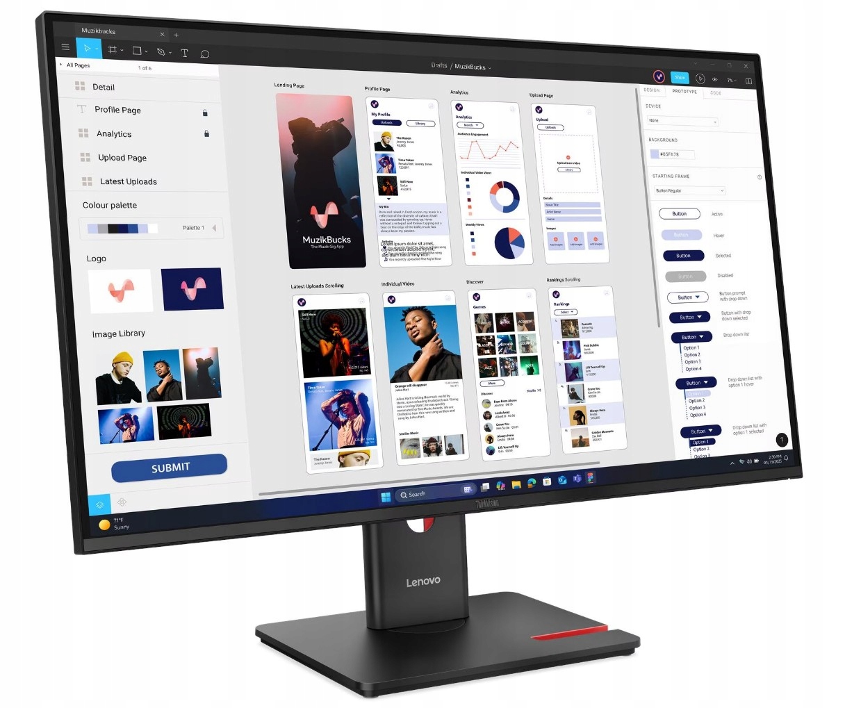 Led Monitor Lenovo ThinkVision T32UD-40 31,5" 3840 x 2160 px Ips Pls