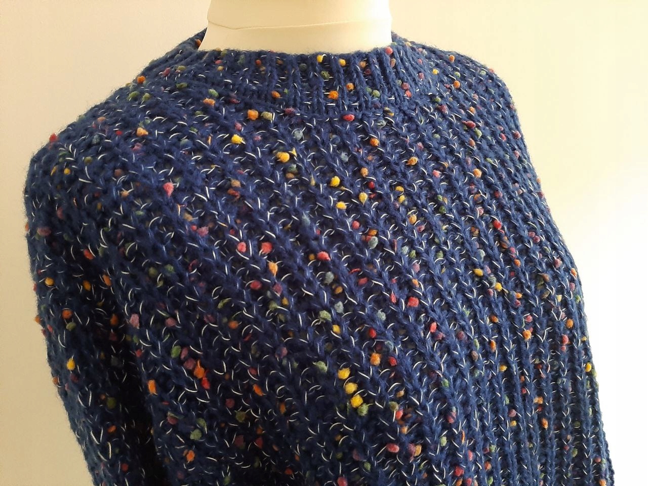 APRICOT sweter NOWY granat MELANŻ luźny M/L Materiał dominujący akryl