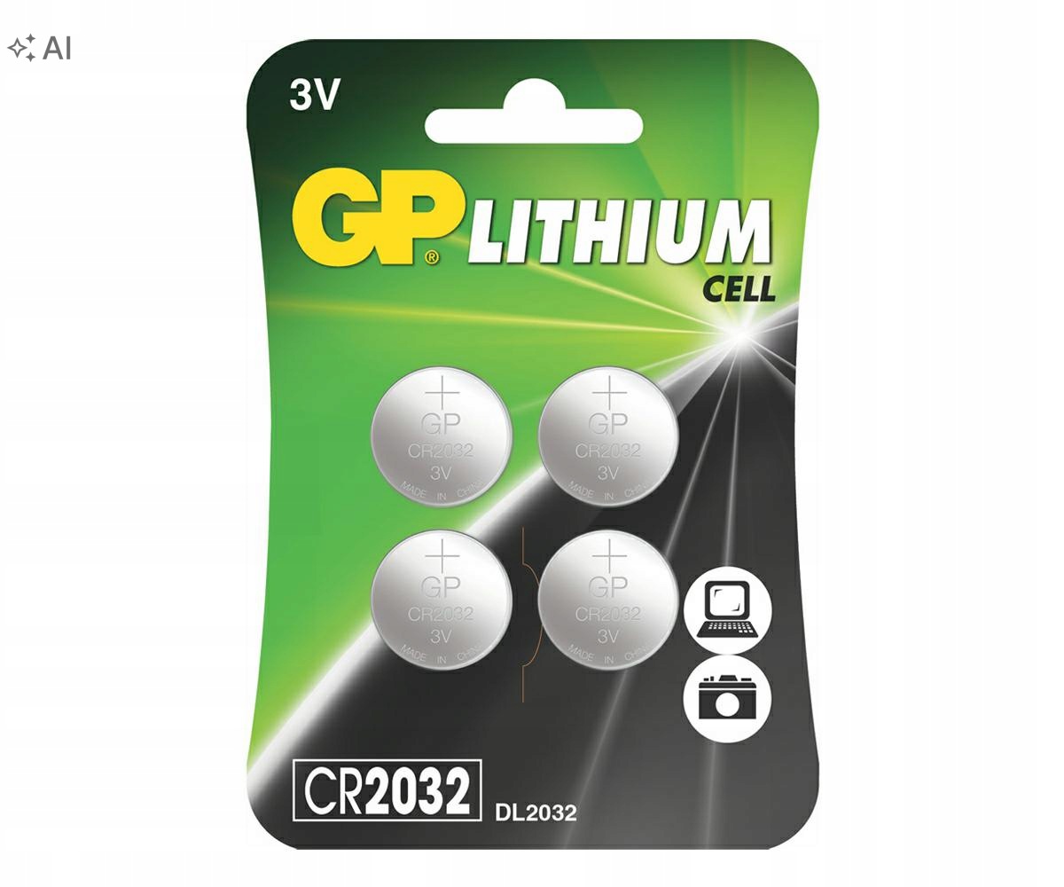 4x Bateria litowa Gp CR2032 3V 220mAh guzik LiMnO2
