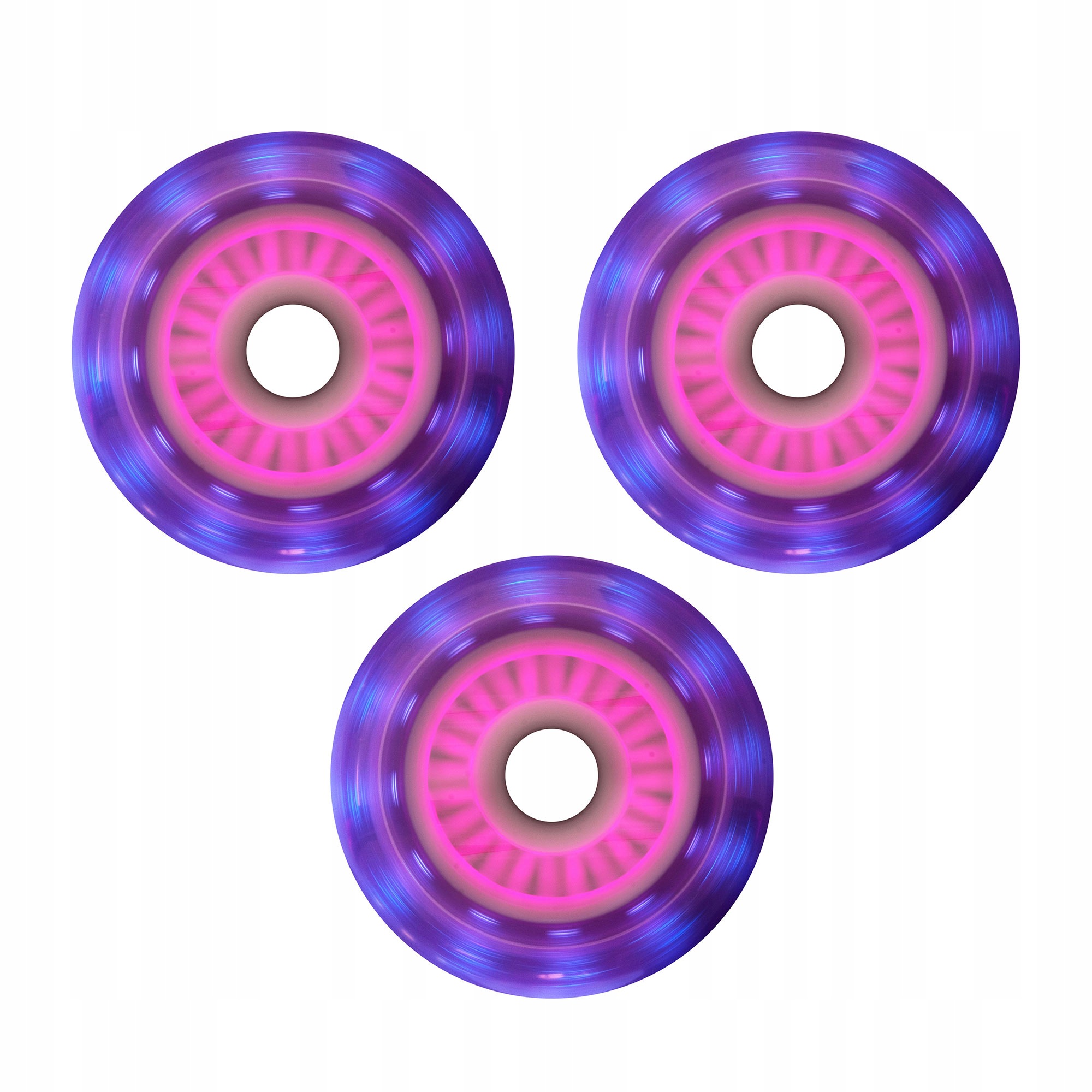 Kółka do rolek świecące Luminous Led Duo 110mm/85a Dwukolorowe 3 Sztuki