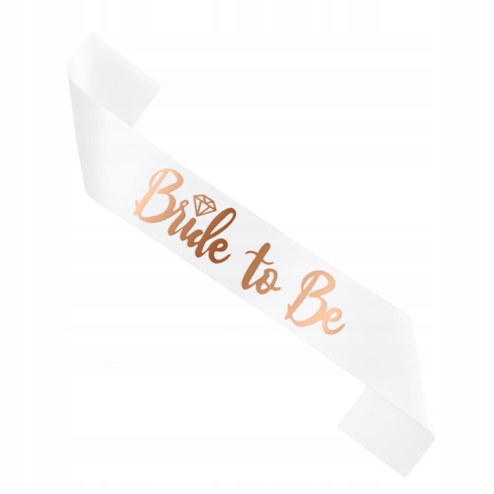 Szarfa Bride To Be biała 160 cm rose gold