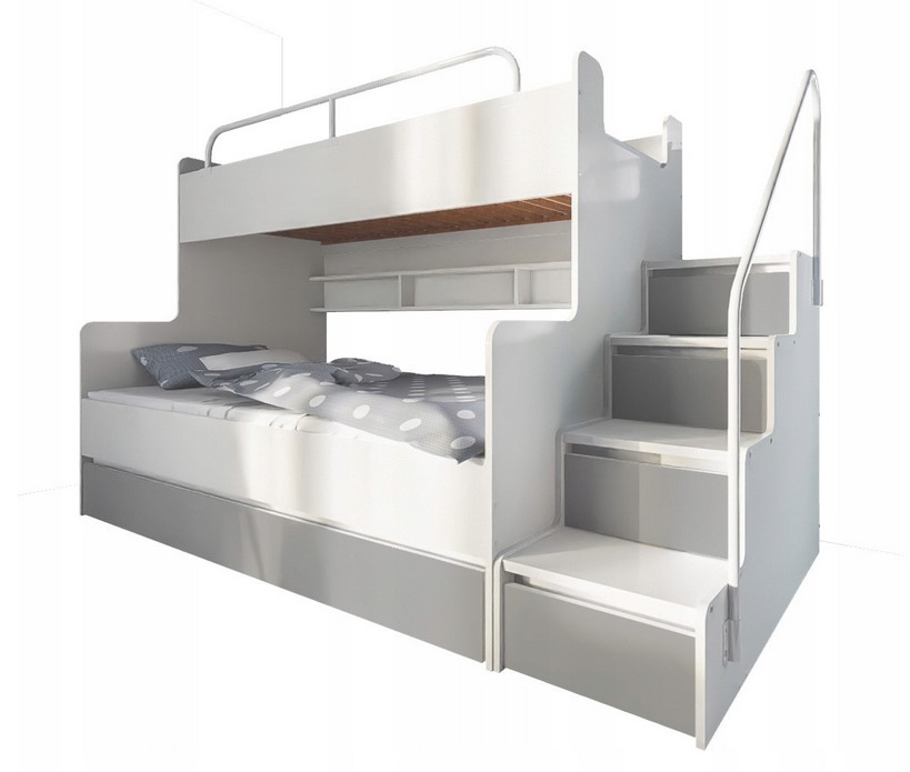 Łóżko piętrowe Kiki 3 grafit - mocna konstrukcja