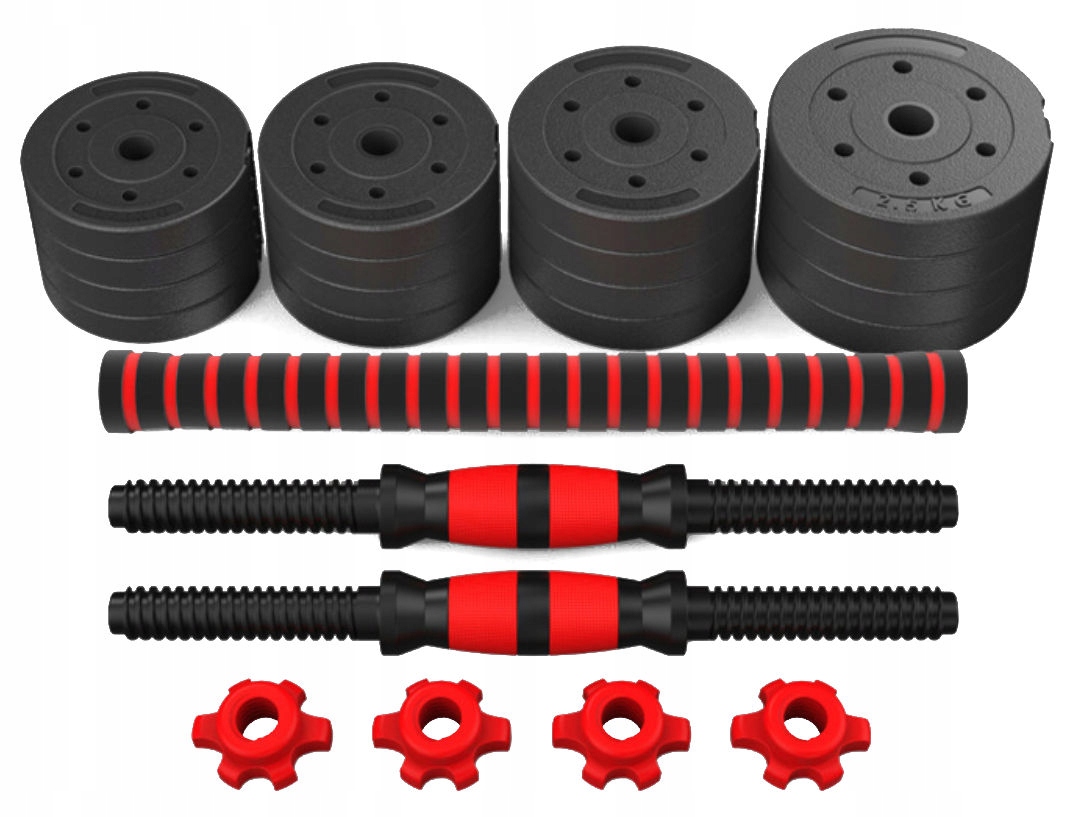 HANTLE REGULOWANE 20KG 2X10KG CIĘŻARKI ZE SZTANGĄ DO ĆWICZEŃ BICEPS TRICEPS Marka Mozos