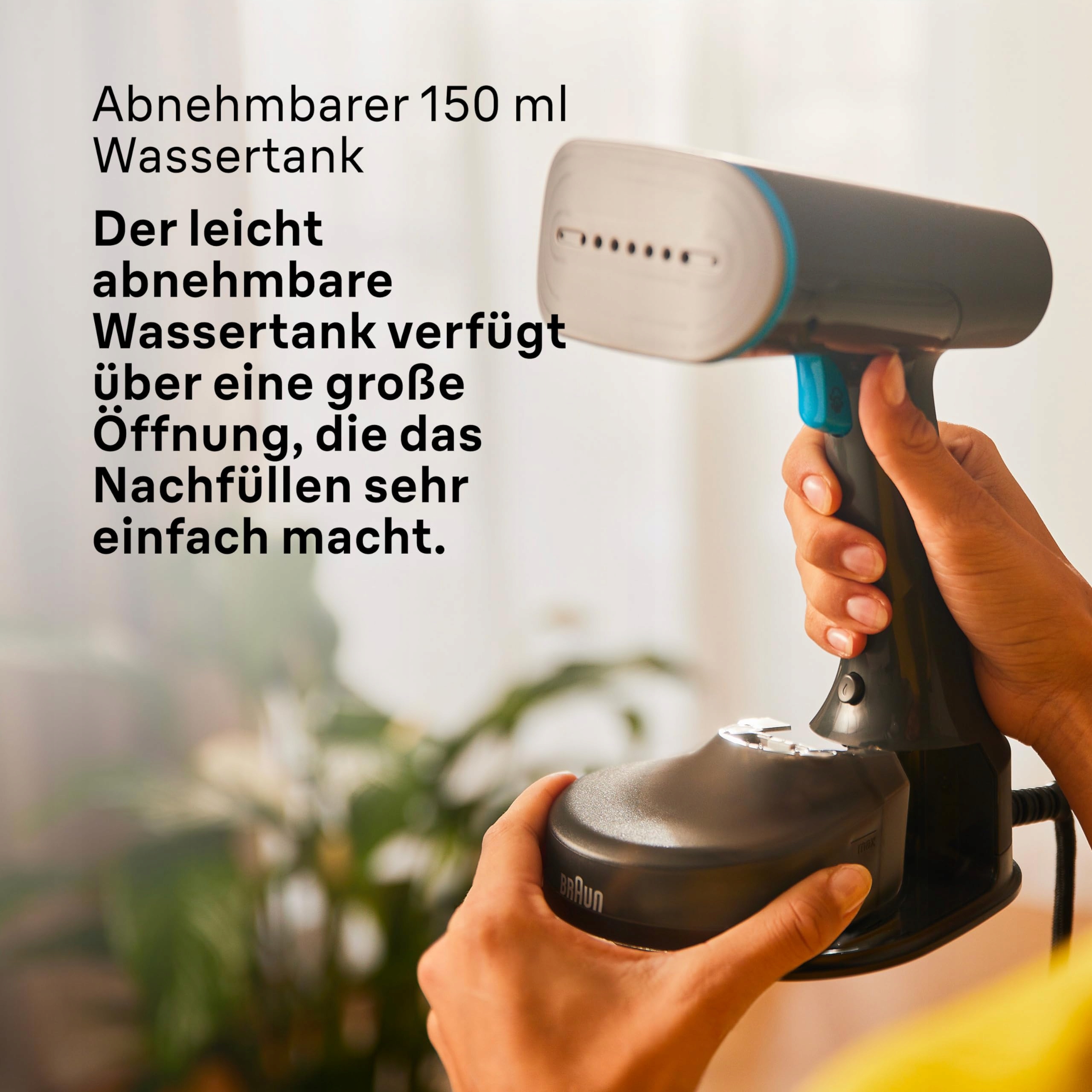 BRAUN QuickStyle 5 GS5031BL Steamer 1200W 25g/min 150ml 45s CzarnoNiebieski — miniatura 6
