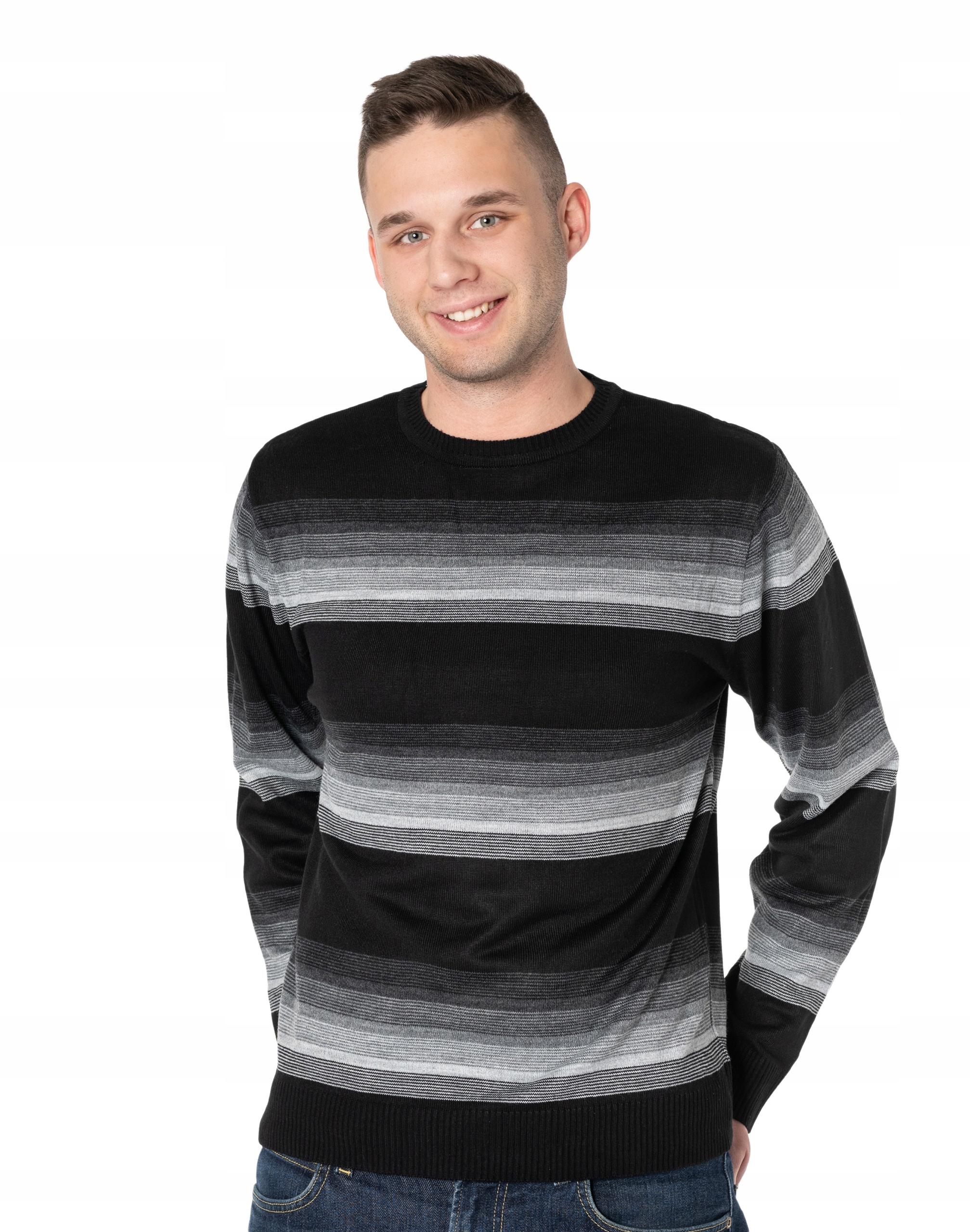

Klasyczny Sweter Męski Elegancki Cienki 2091-1 XXL