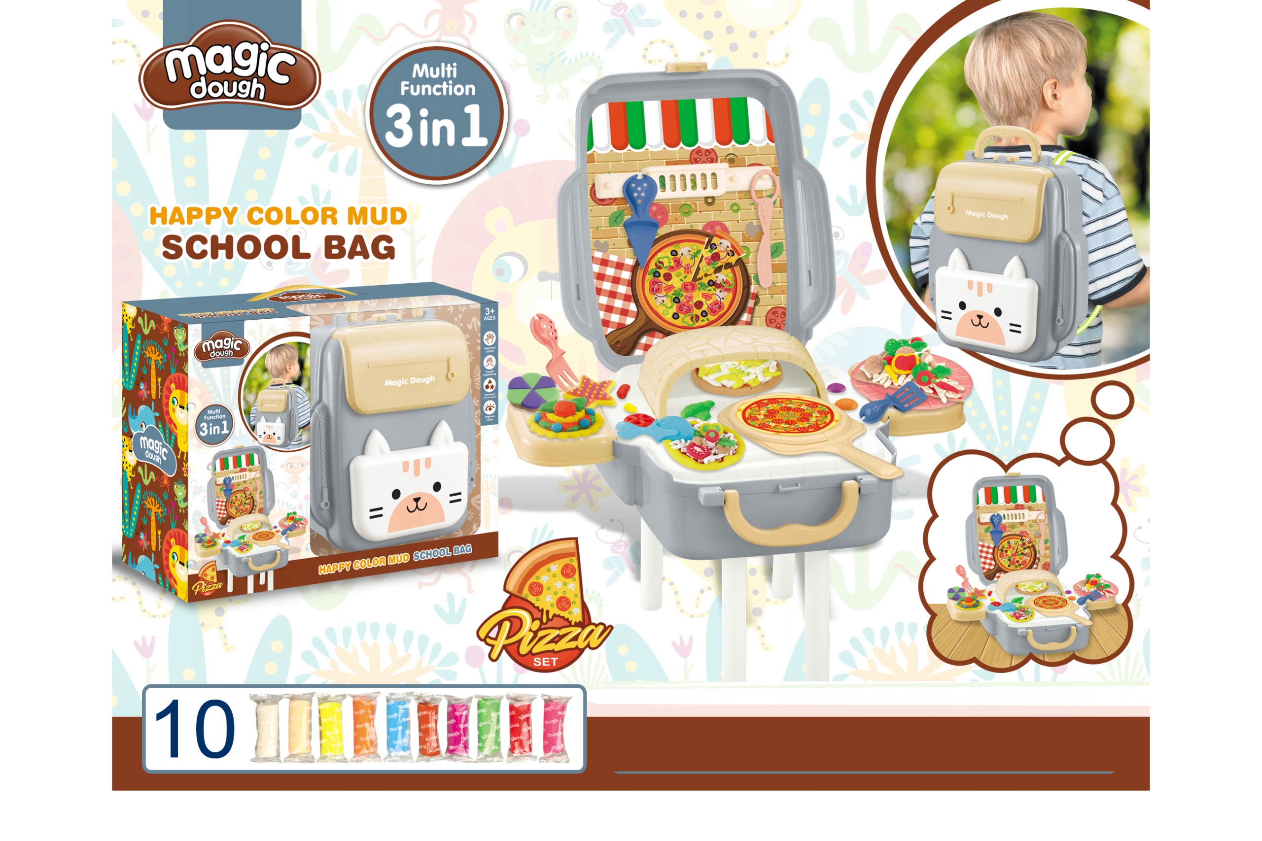 Zestaw Maestro PIZZA 3w1 PIECYK KUCHNIA PLECAK CIASTOLINA EAN (GTIN) 5904310971126