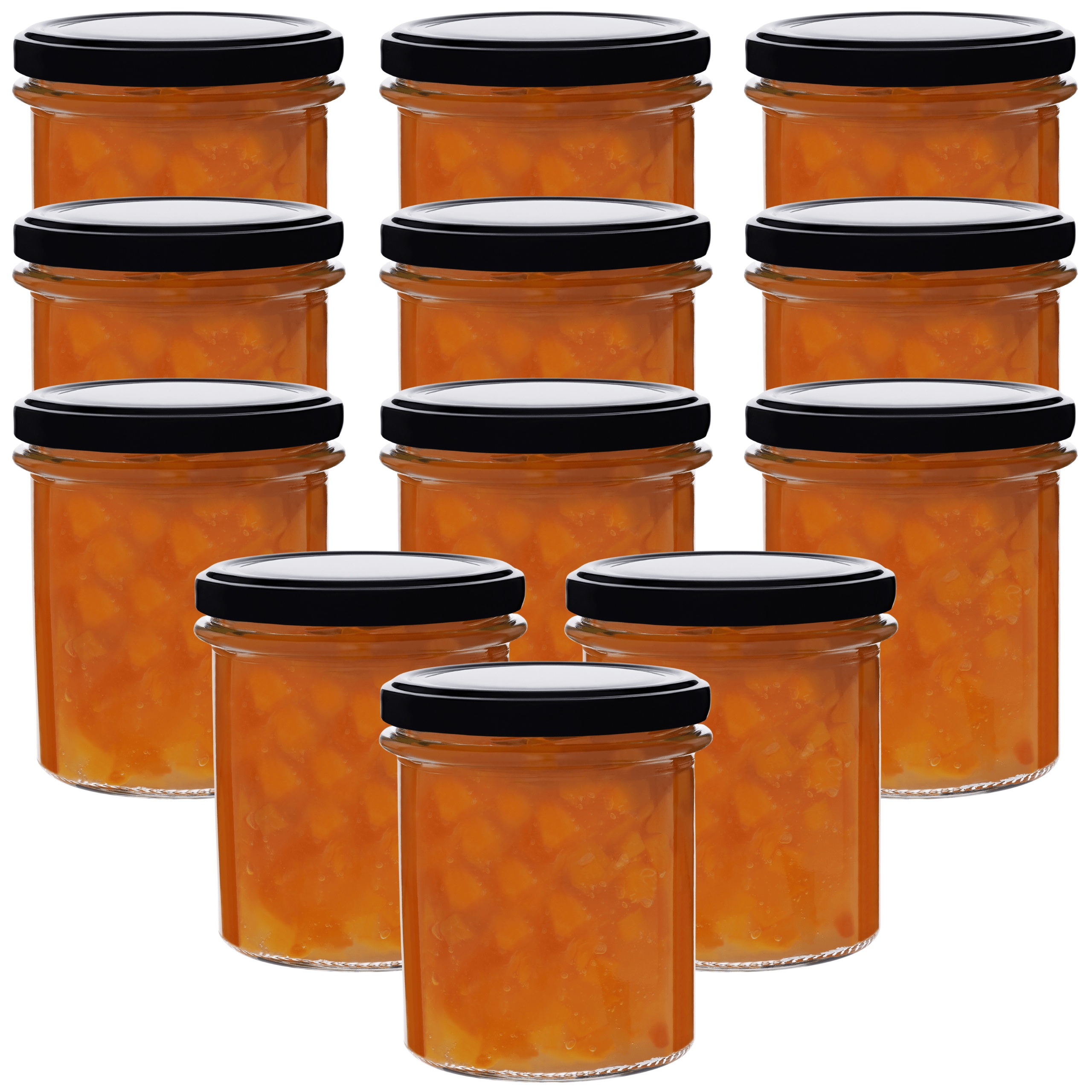 Skleněná zavařovací sklenice 350 ml sada 64 ks Silné Šroubovací Víčka Na Zavařeniny Koření