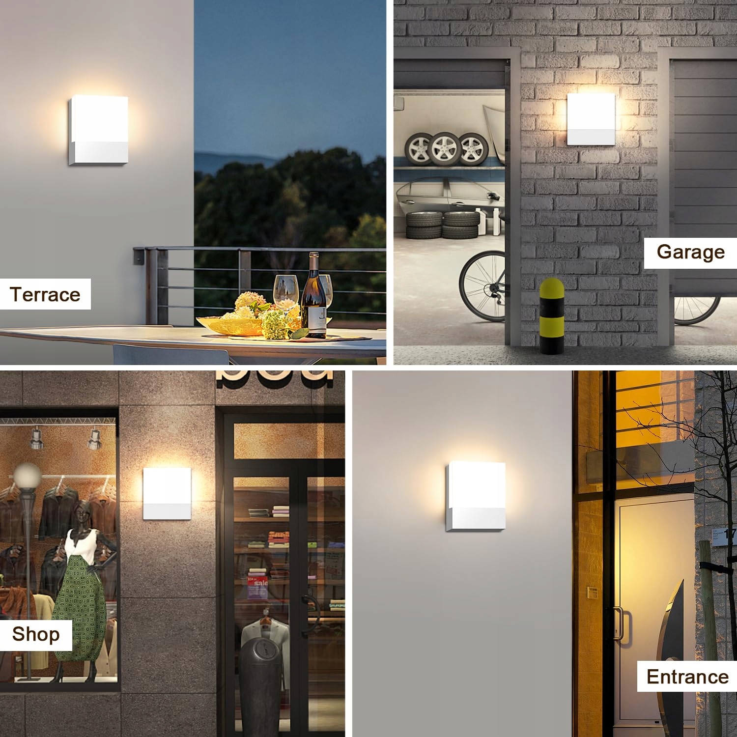 KINGWEN 2 Sztuki LED Lampy Ścienne Wewnętrzne Zewnętrzne 15W IP65 — miniatura 7