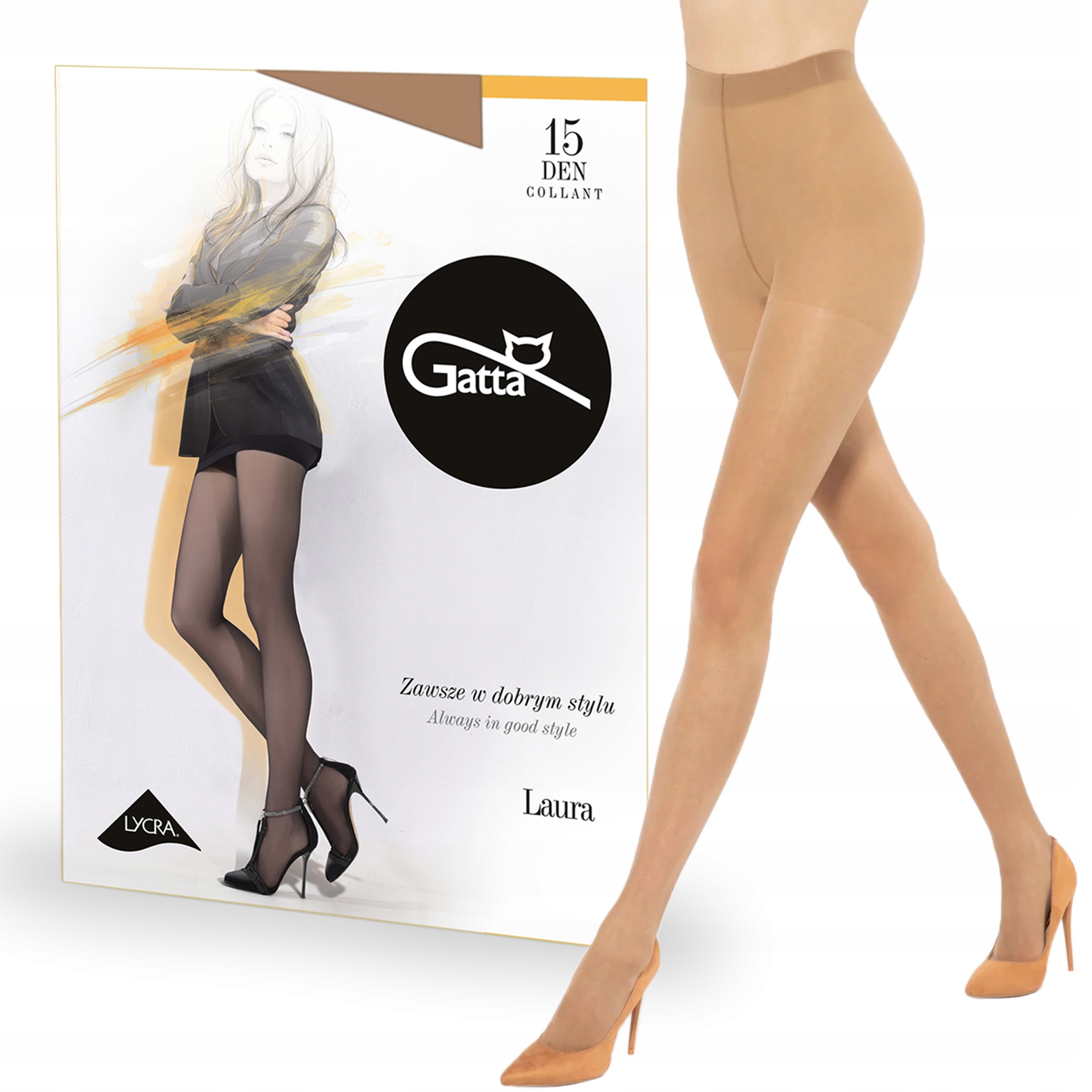 

Rajstopy Gatta Laura 15 den lycra, Beige 6-XXL