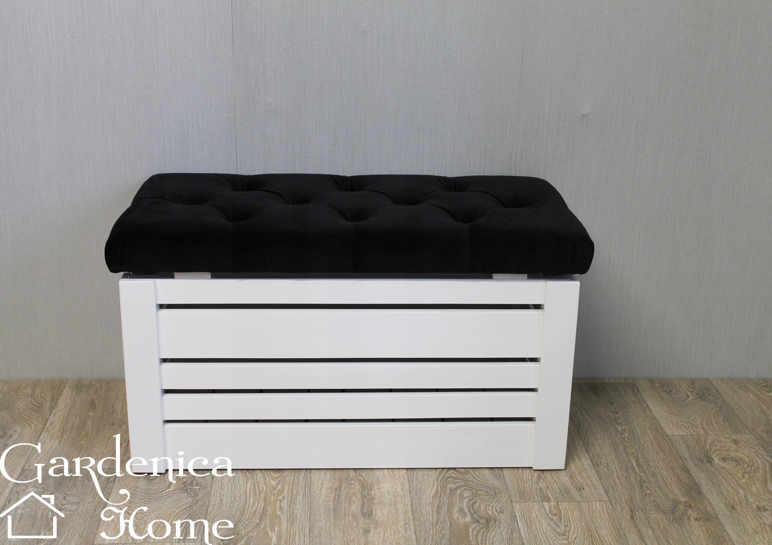 DUŻA PIKOWANA PUFA SKRZYNIA SCHOWEK SIEDZISKO Wysokość mebla 42 cm