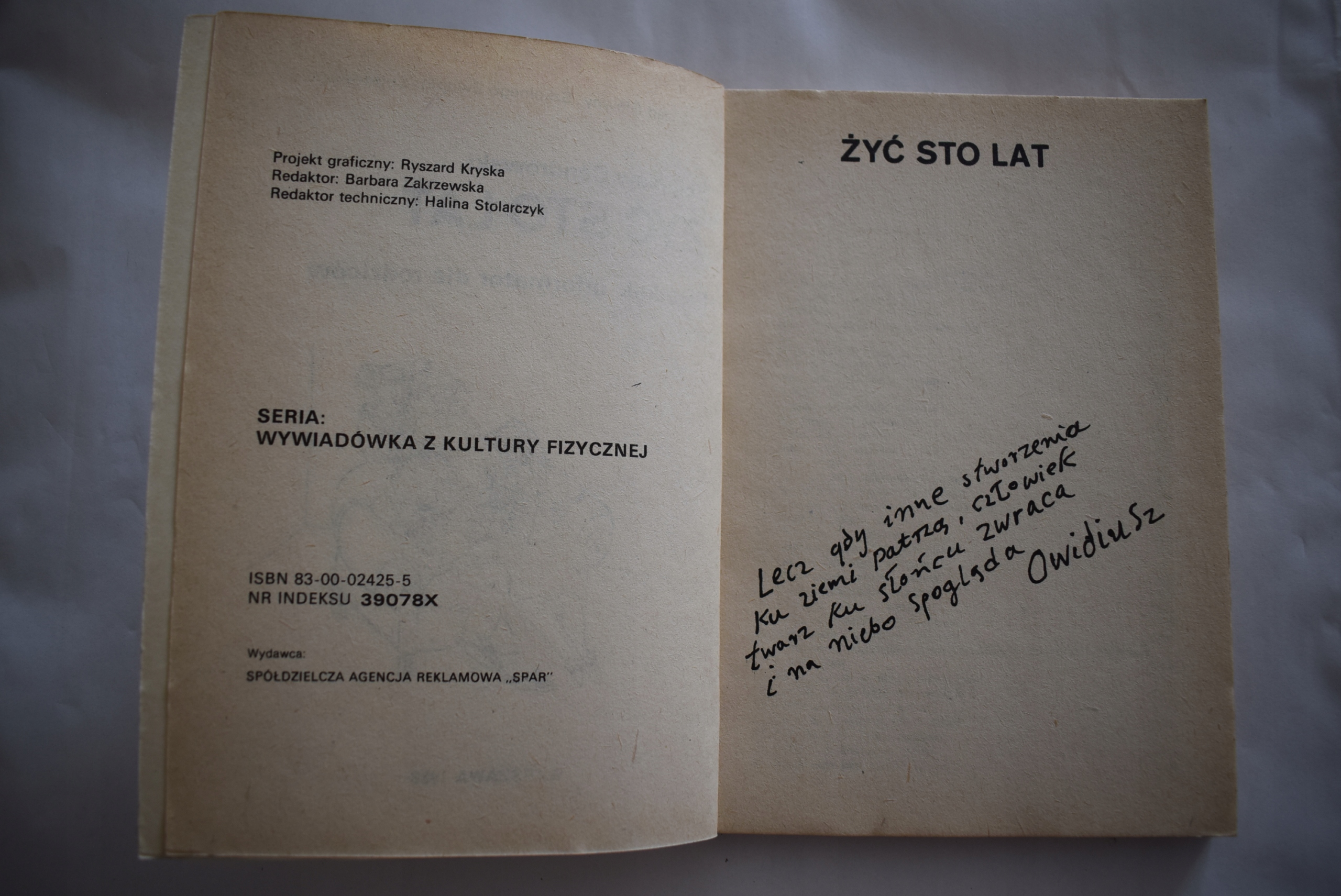 Żyć sto lat Z.Cendrowski Nośnik książka papierowa