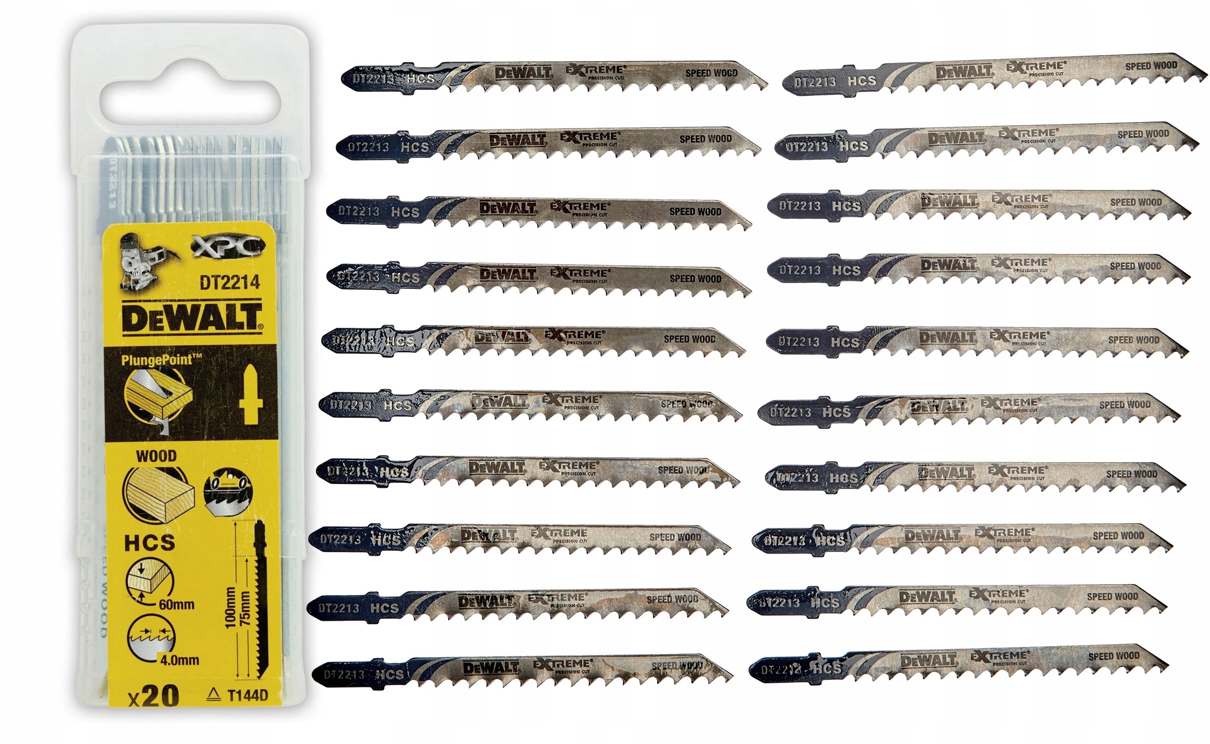 Dewalt DT2214 Brzeszczoty Wyrzynarki Do Drewna x20szt