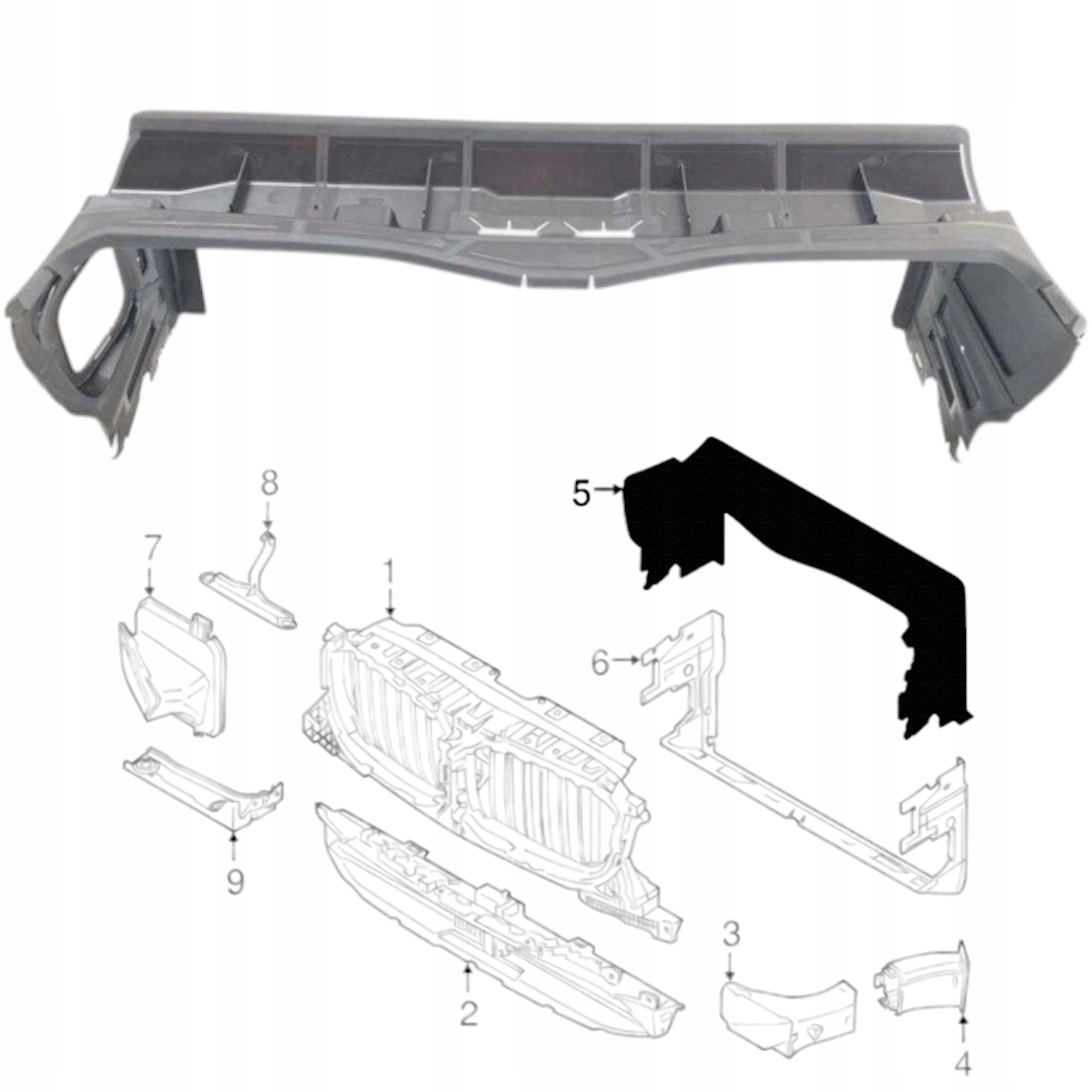 Horní vzduchový kanál chladiče volant vzduchu Bmw X3 G01 X4 G02