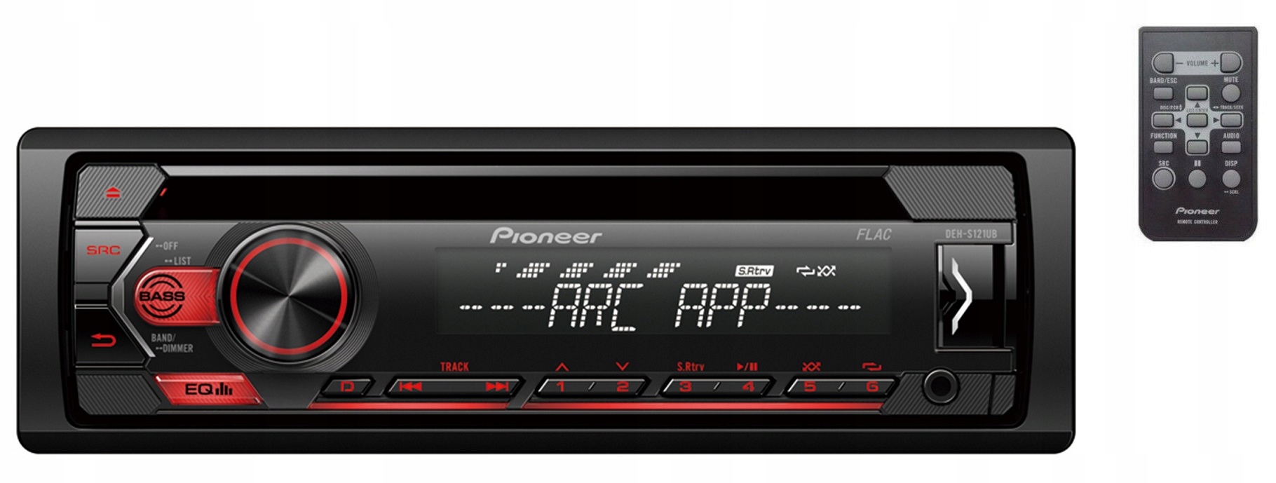 Pioneer DEH-S121UB MP3 autorádio CD Aux Usb MP3 s diaľkovým ovládaním, červené
