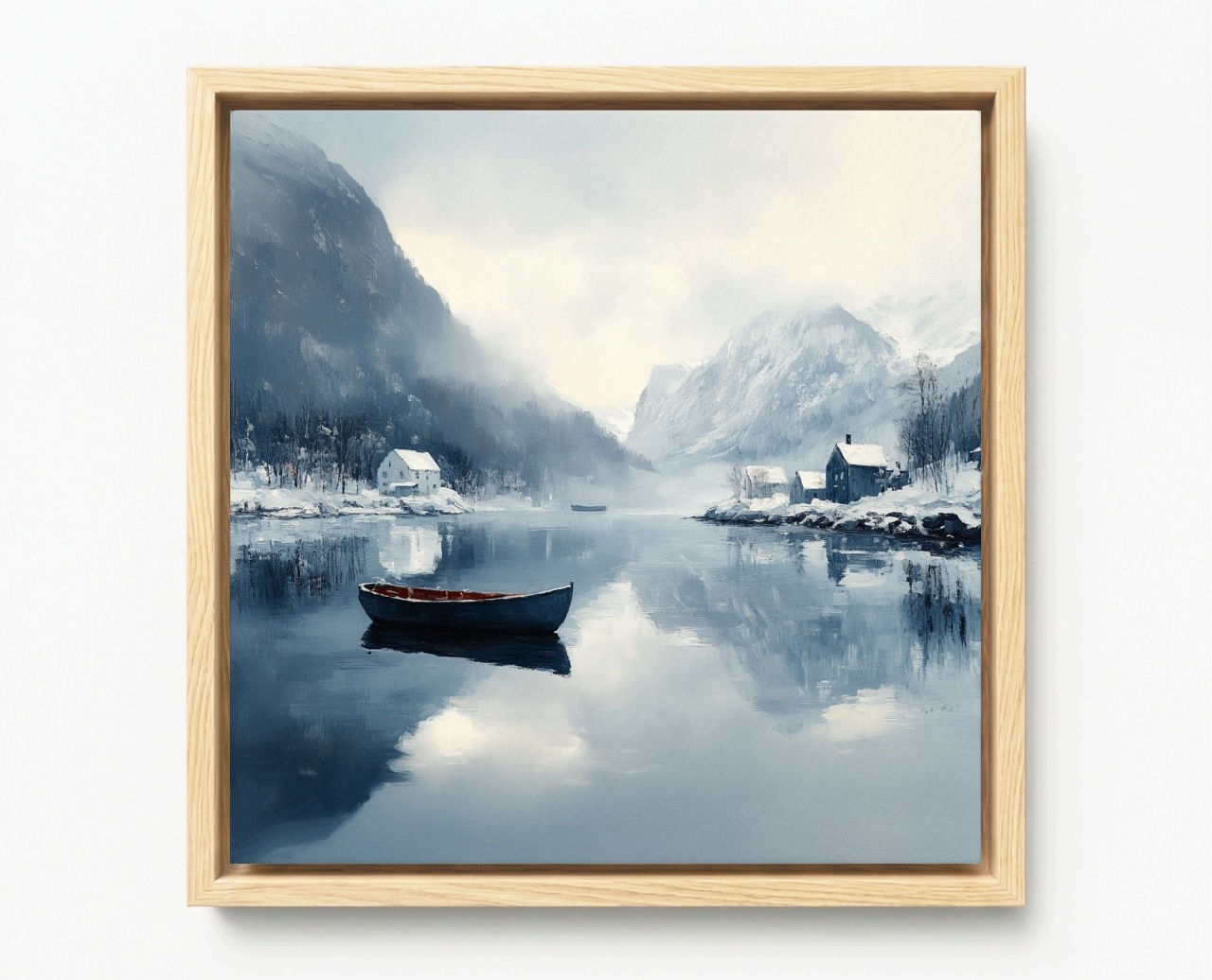 Obraz Rama American Box Škandinávia Nórsko Fiord Ľadovec Zima 60x60