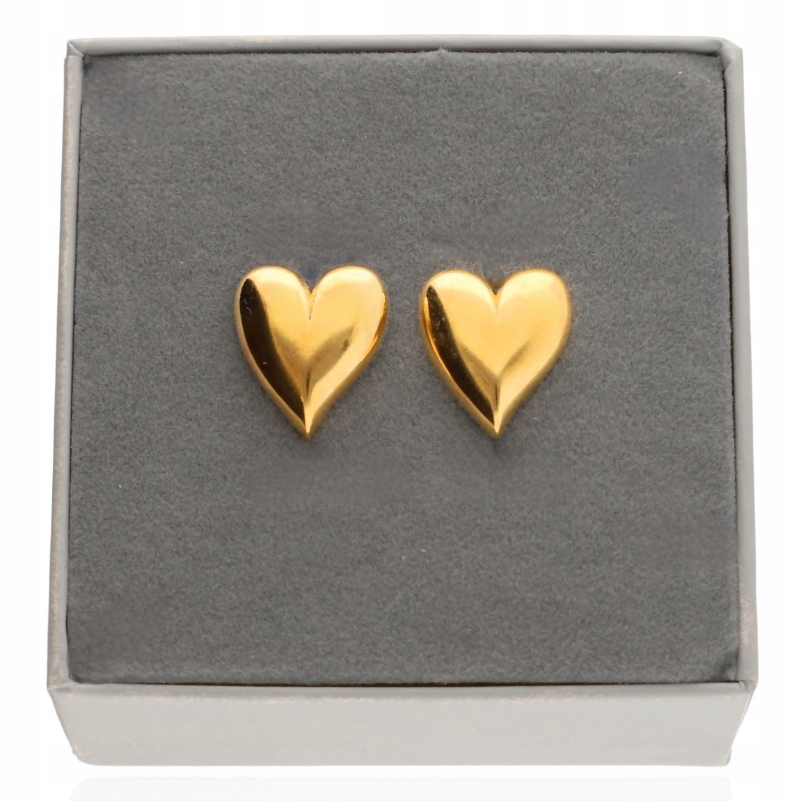 Náušnice Šroubky Velké srdce konvexní stříbro 925 pozlacené