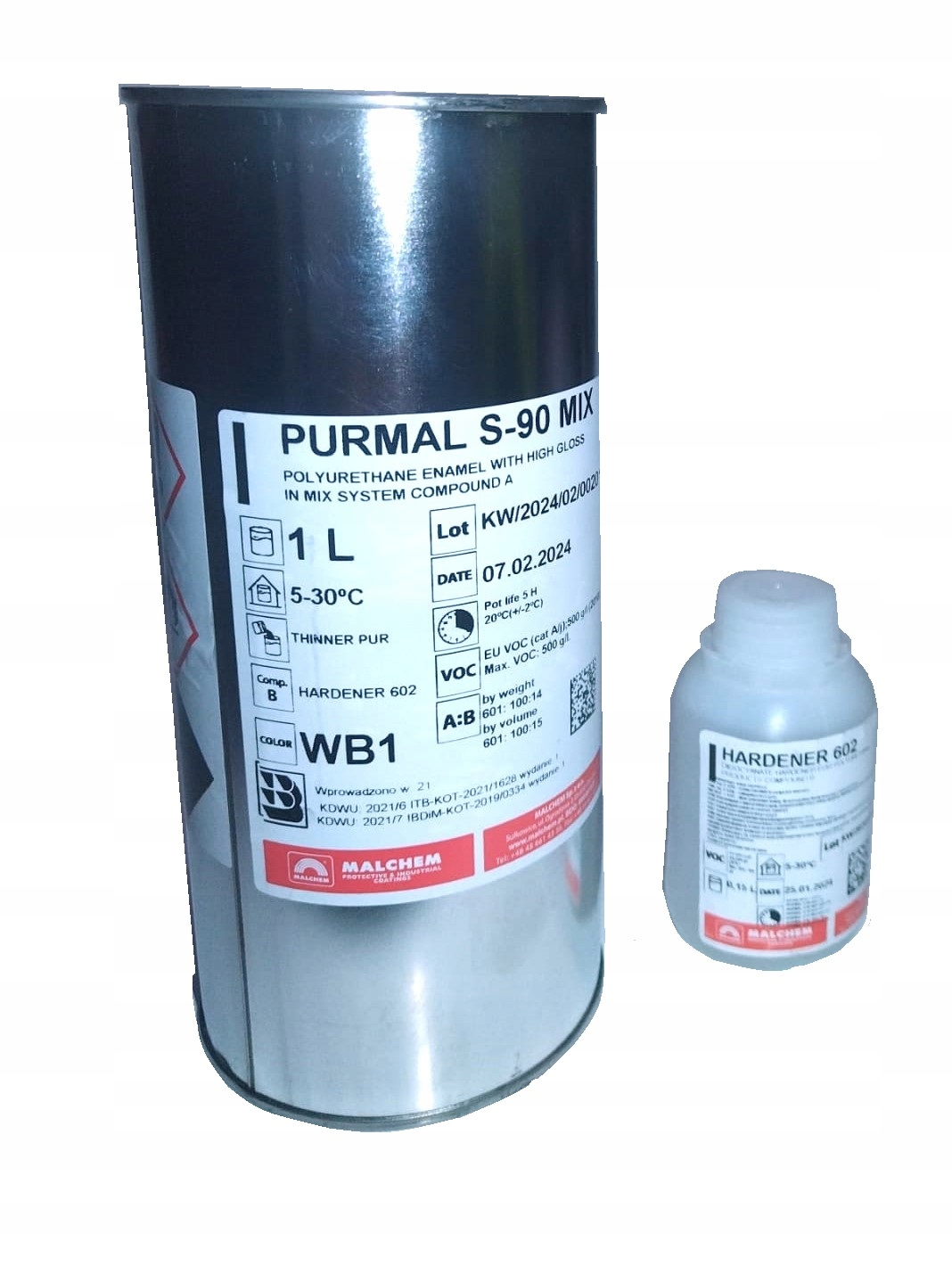 Farba Poliuretanowa utwardzacz do łodzi jachtów Biała Ral 9003 1,15L