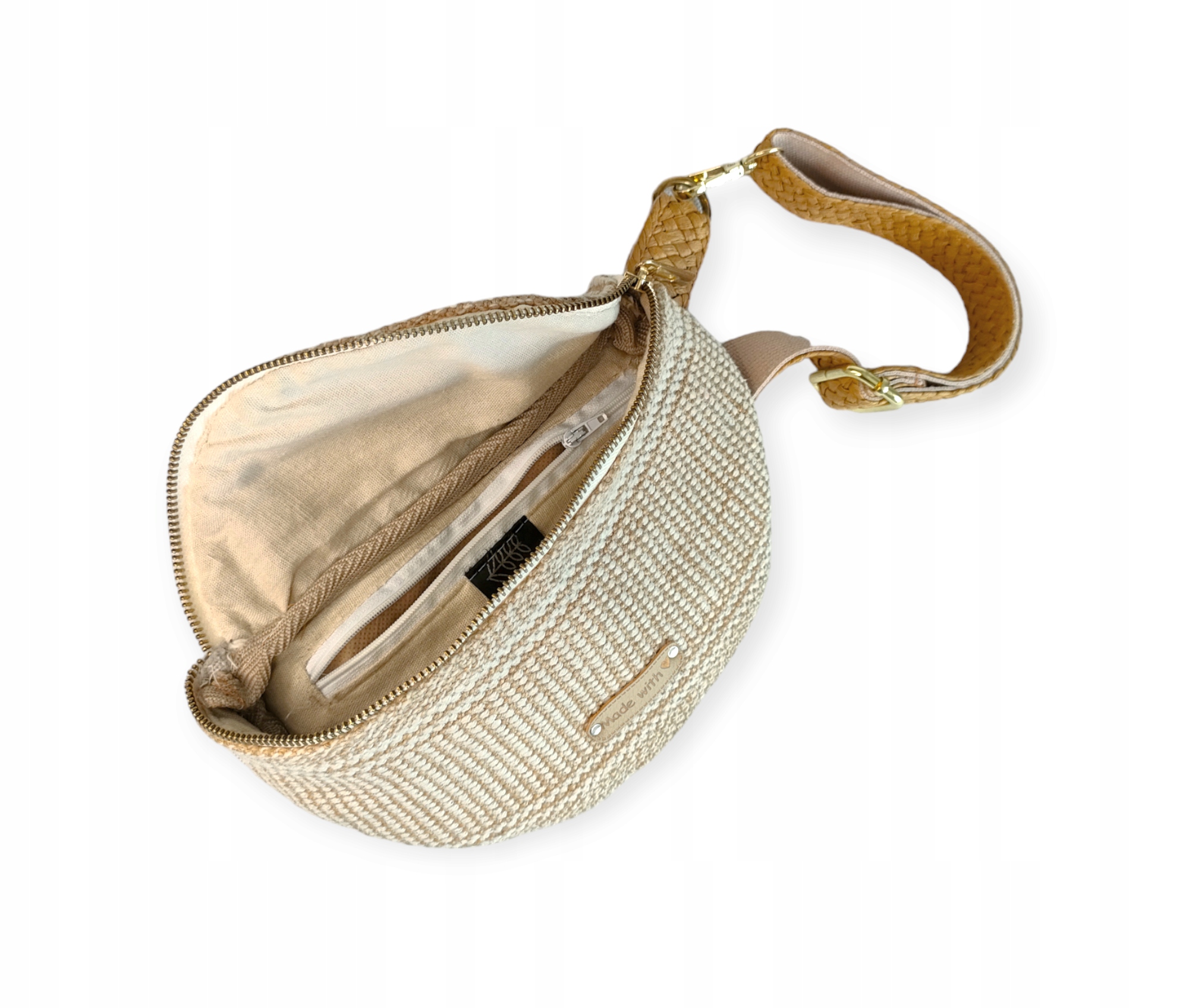 SŁOMKOWA BEŻOWA NERKA SASZETKA DAMSKA LETNIA EKO BIO ORGANICZNA Marka inna