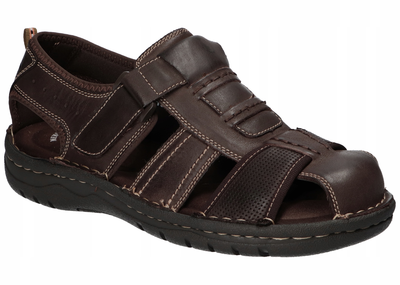 American Club CY195 Pevné Nazouváky Sandály Pánské Kožené Boty Coffee 45