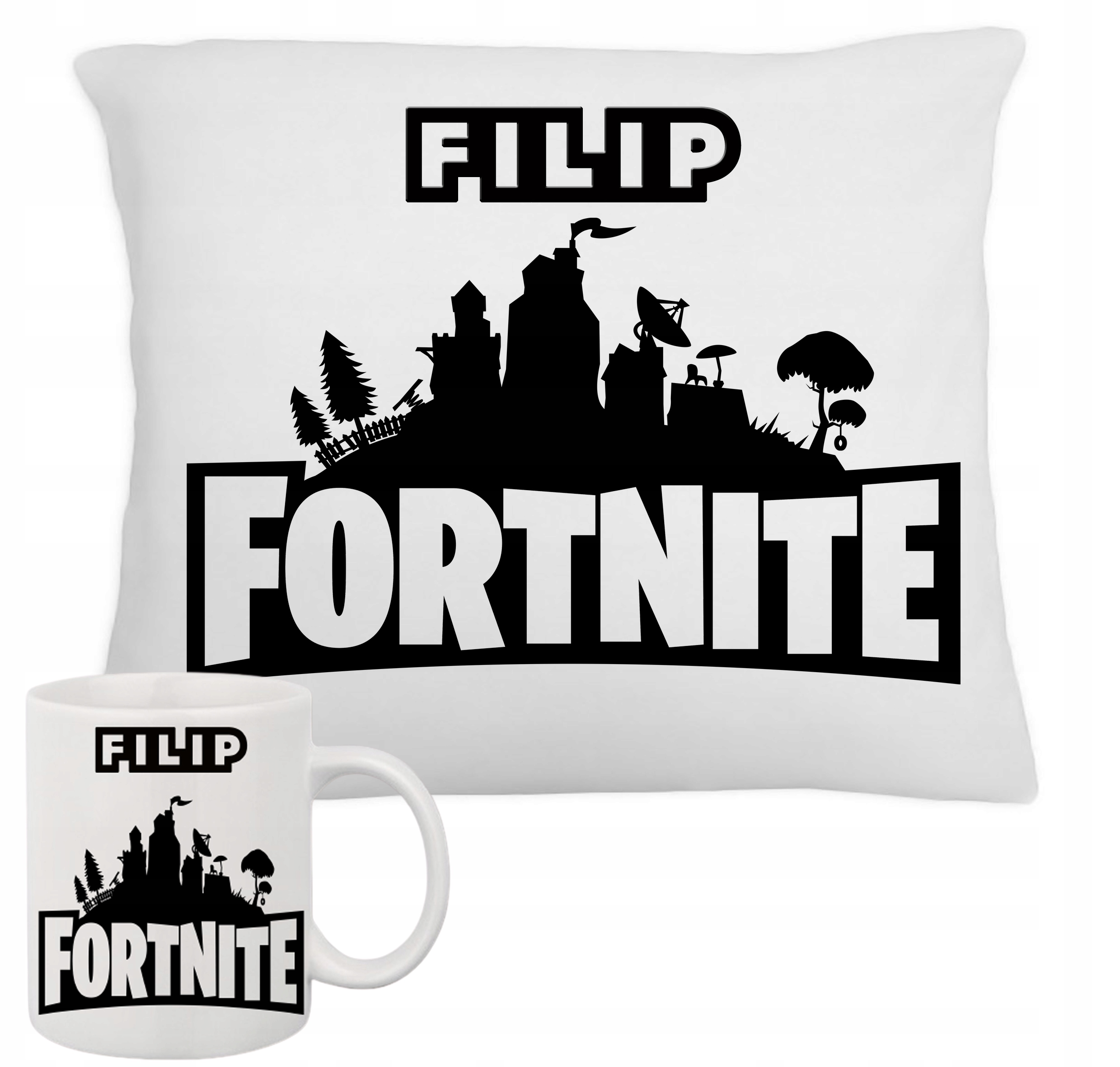 

Zestaw Fana Kubek+poduszka Fortnite Prezent+ Imię