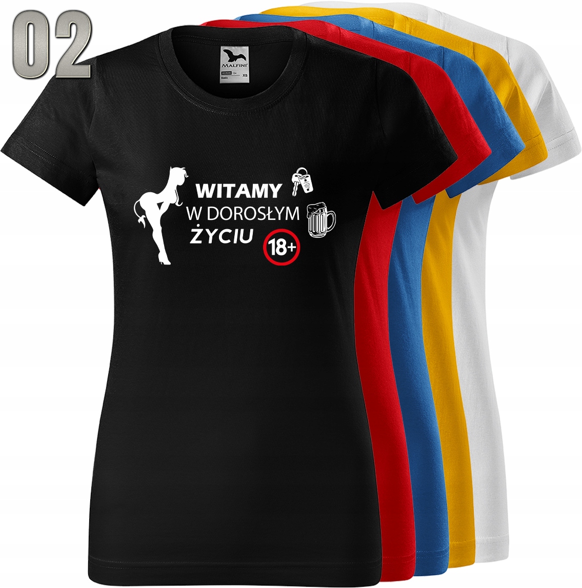KOSZULKA DAMSKA 18 PREZENT OSIEMNASTE URODZINY Marka Malfini