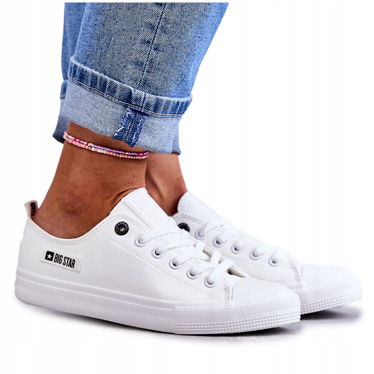 

Skórzane Trampki Big Star KK274010 Białe 38