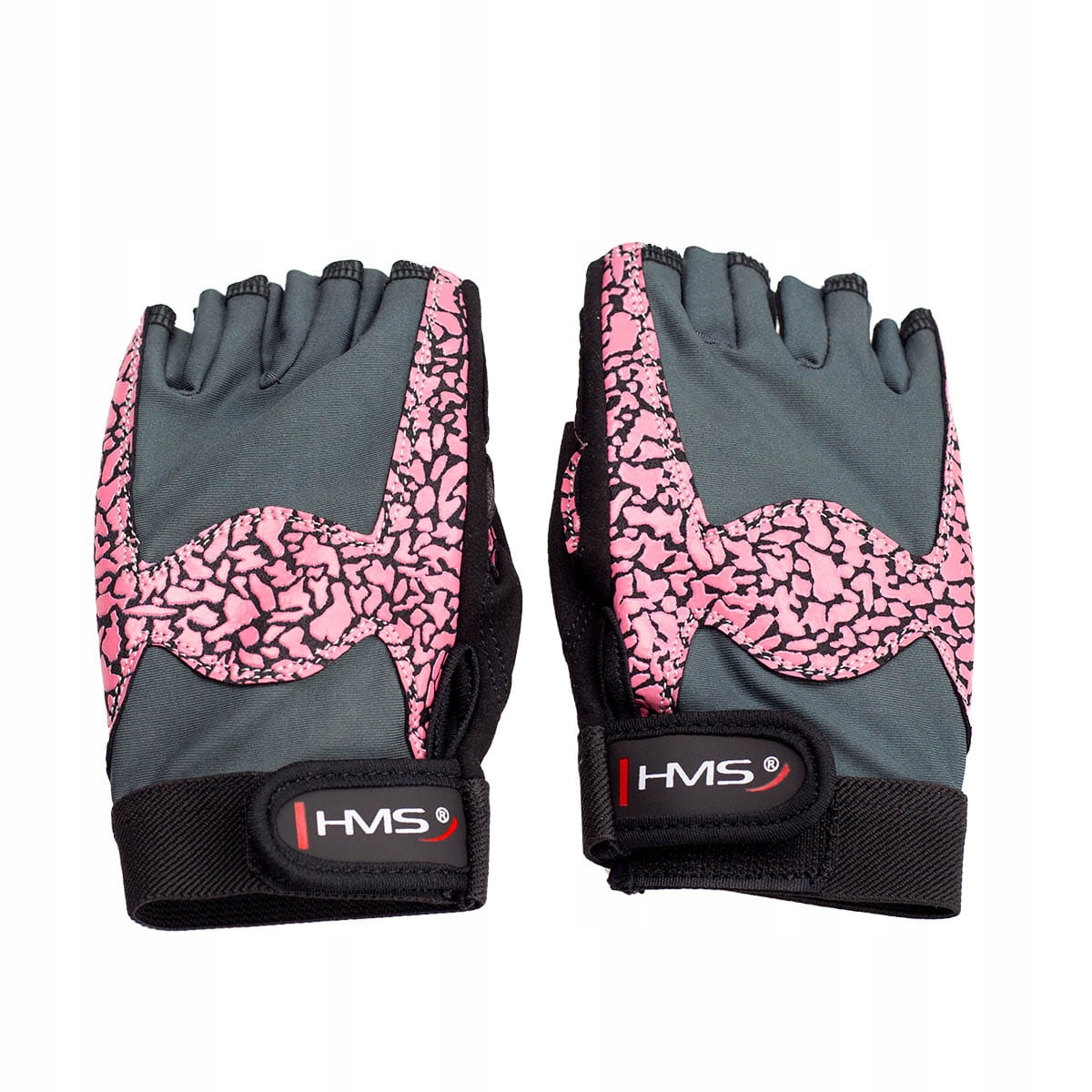 Rękawice Na Siłownię RST03 Pink/gray Hms L Trening Siłownia