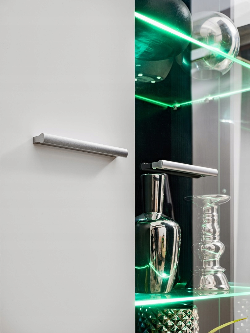 WYSOKA WITRYNA STOJĄCA SOLIDO TWIN / POŁYSK / LED Kolor mebla biały inny kolor