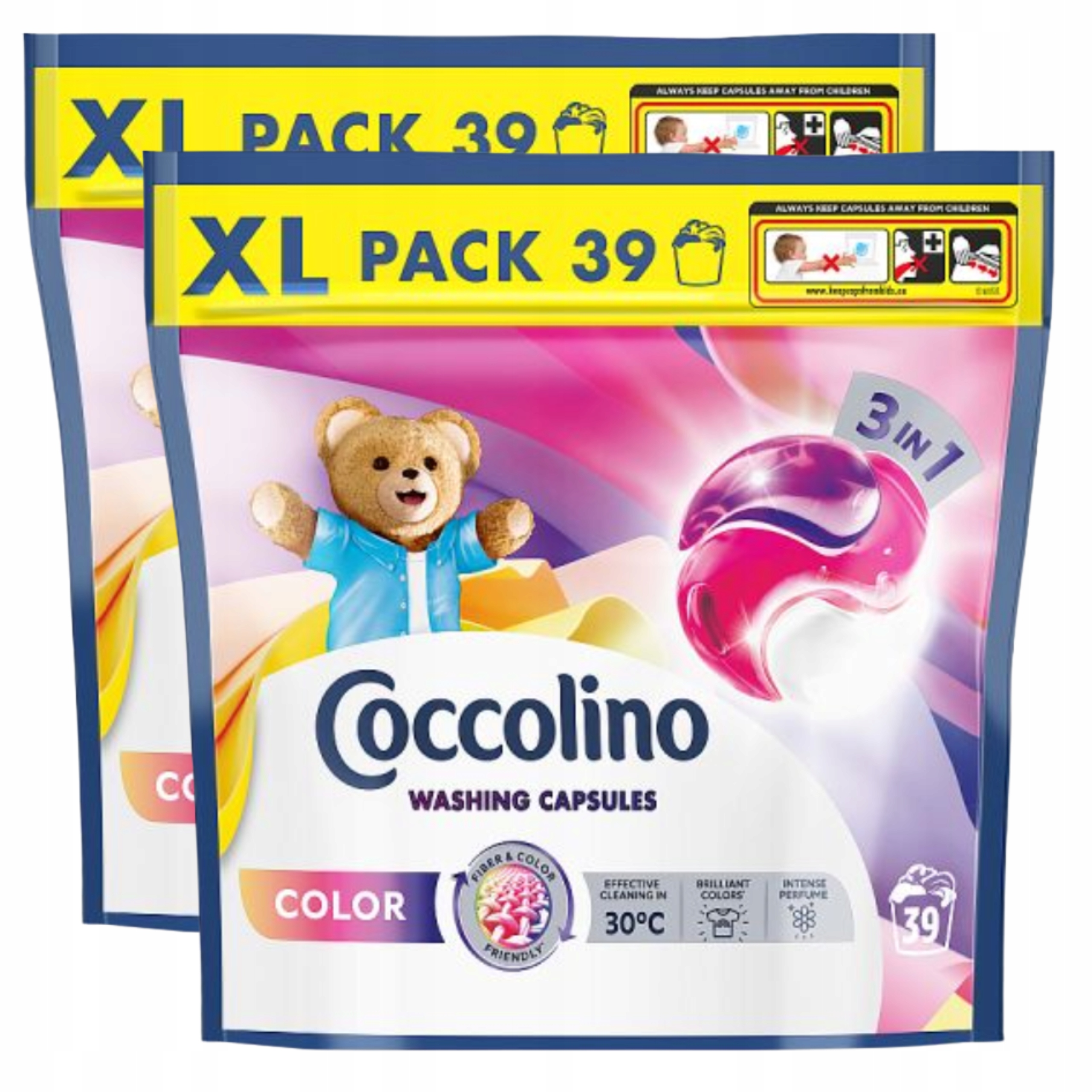 2x Coccolino Kapsułki Do Koloru Kolorowych Tkanin Color 3w1 XL (78 Prań)