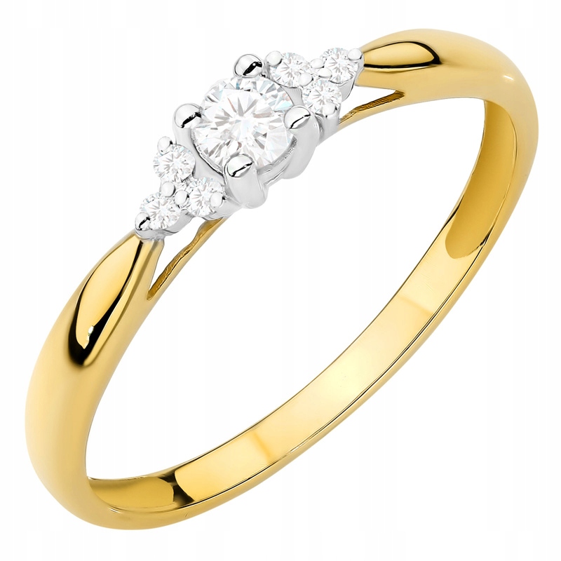 Zlatý Prstýnek pr. 585 14k Bílé Zirkony vel. 19