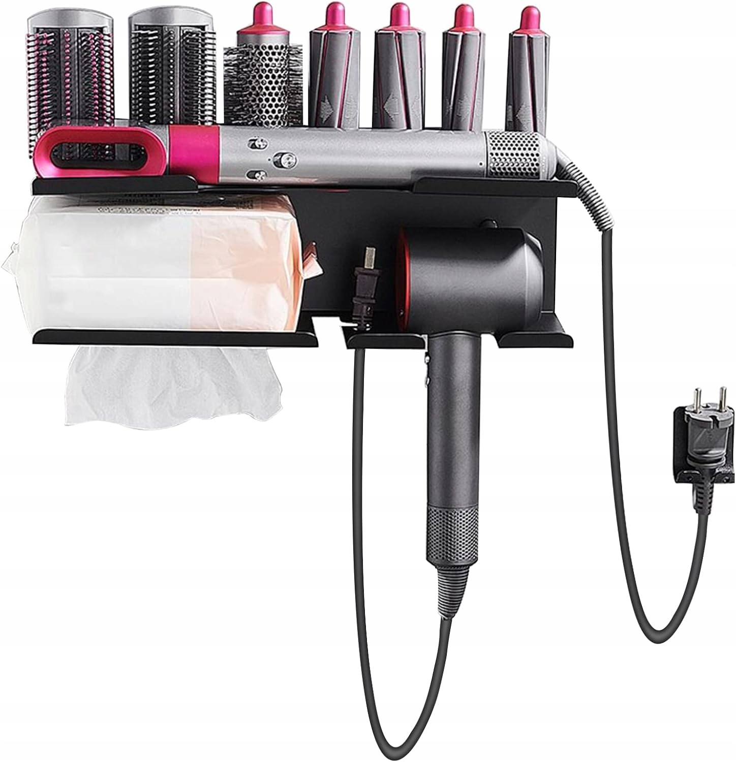 Nástěnný držák na sušičku 2v1 – koupelnový organizér