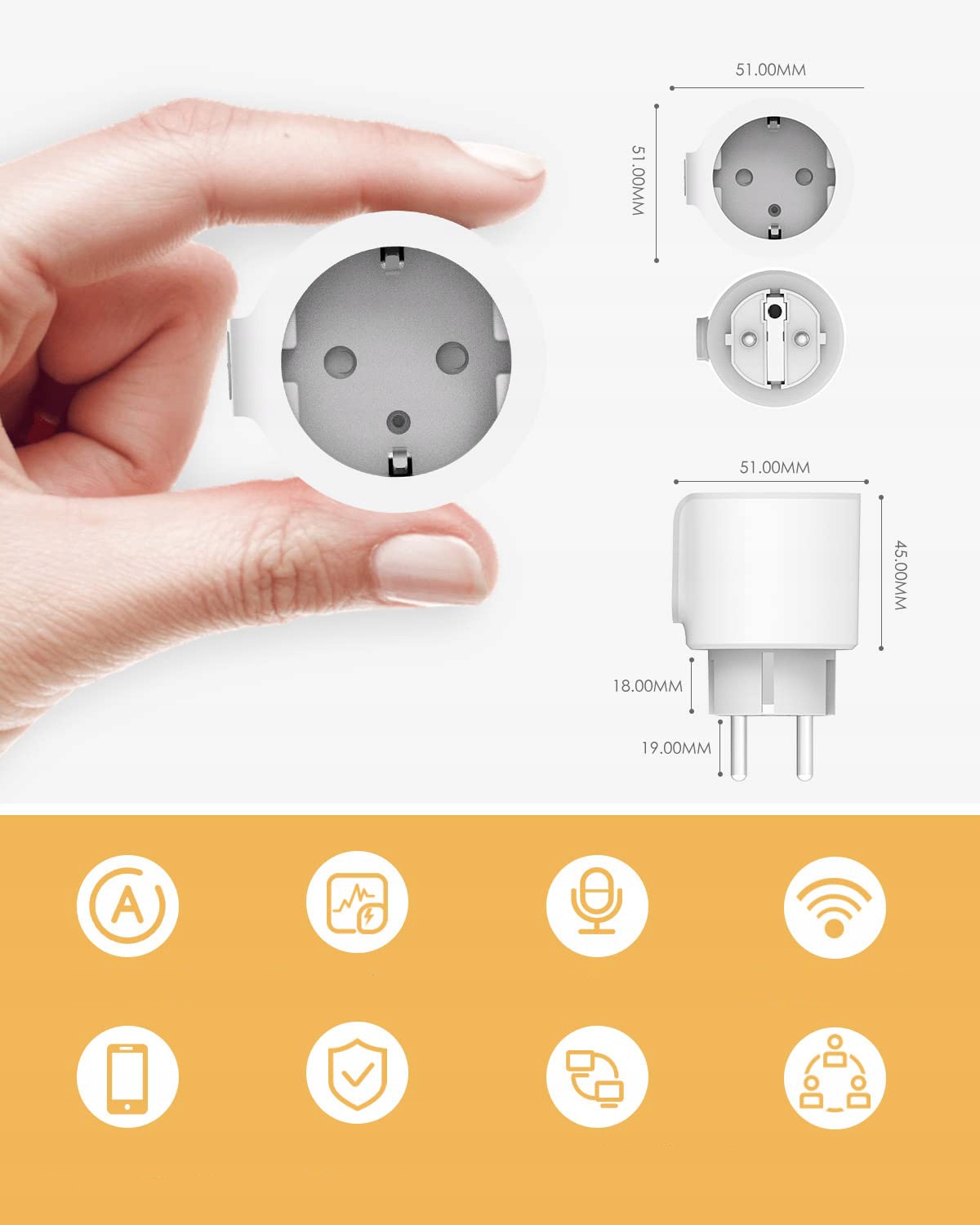 Zestaw 4X SMART PLUG WIFI WATOMIERZ PROGRAMATOR CZASOWY GNIAZDO Komunikacja WiFi